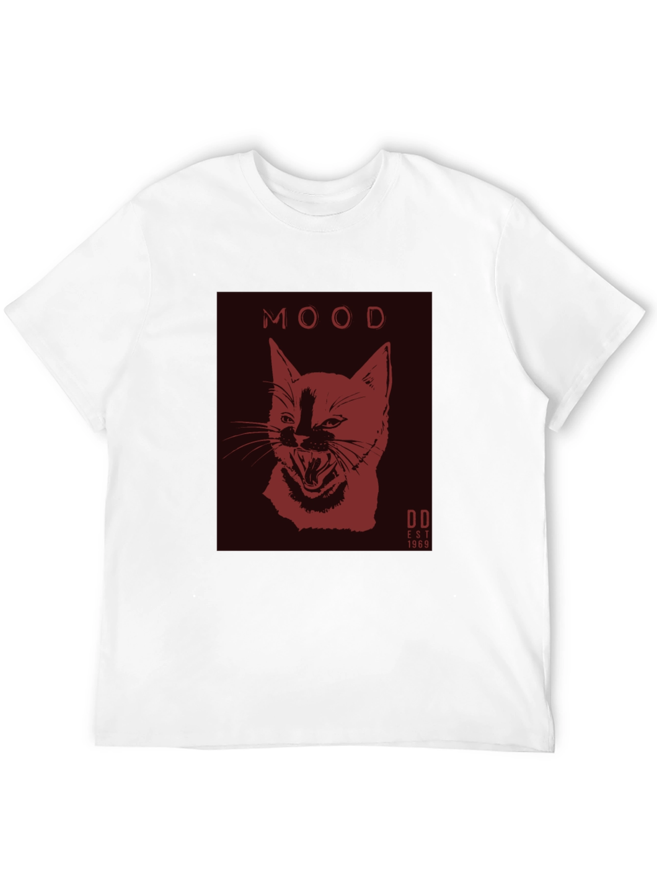 Black Moody Cat Graphic Tee - Black Cotton Comfort view 12