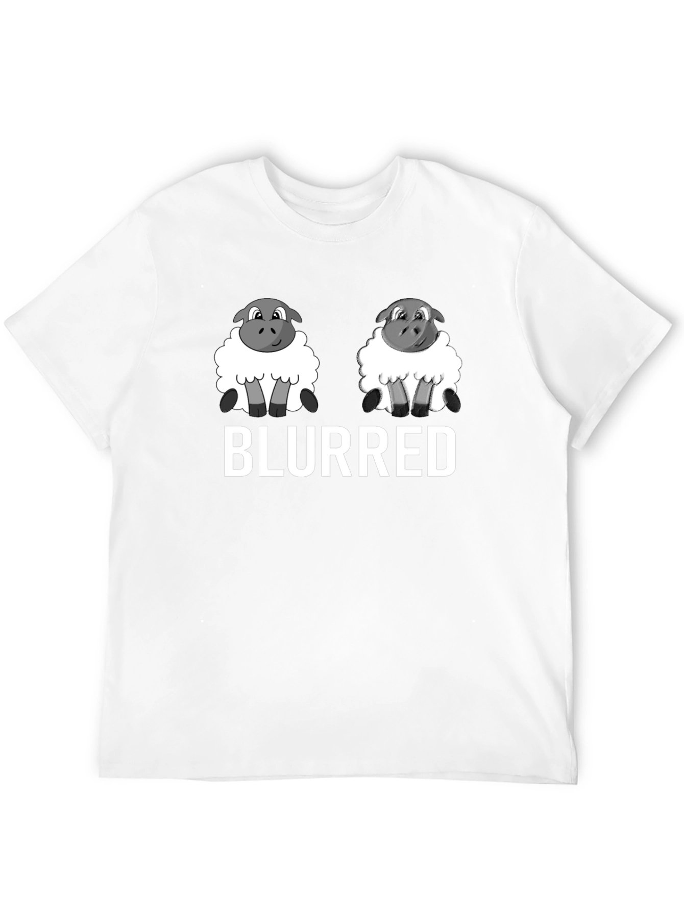 Black Blurred Sheep T-Shirt - Cute & Funny view 12
