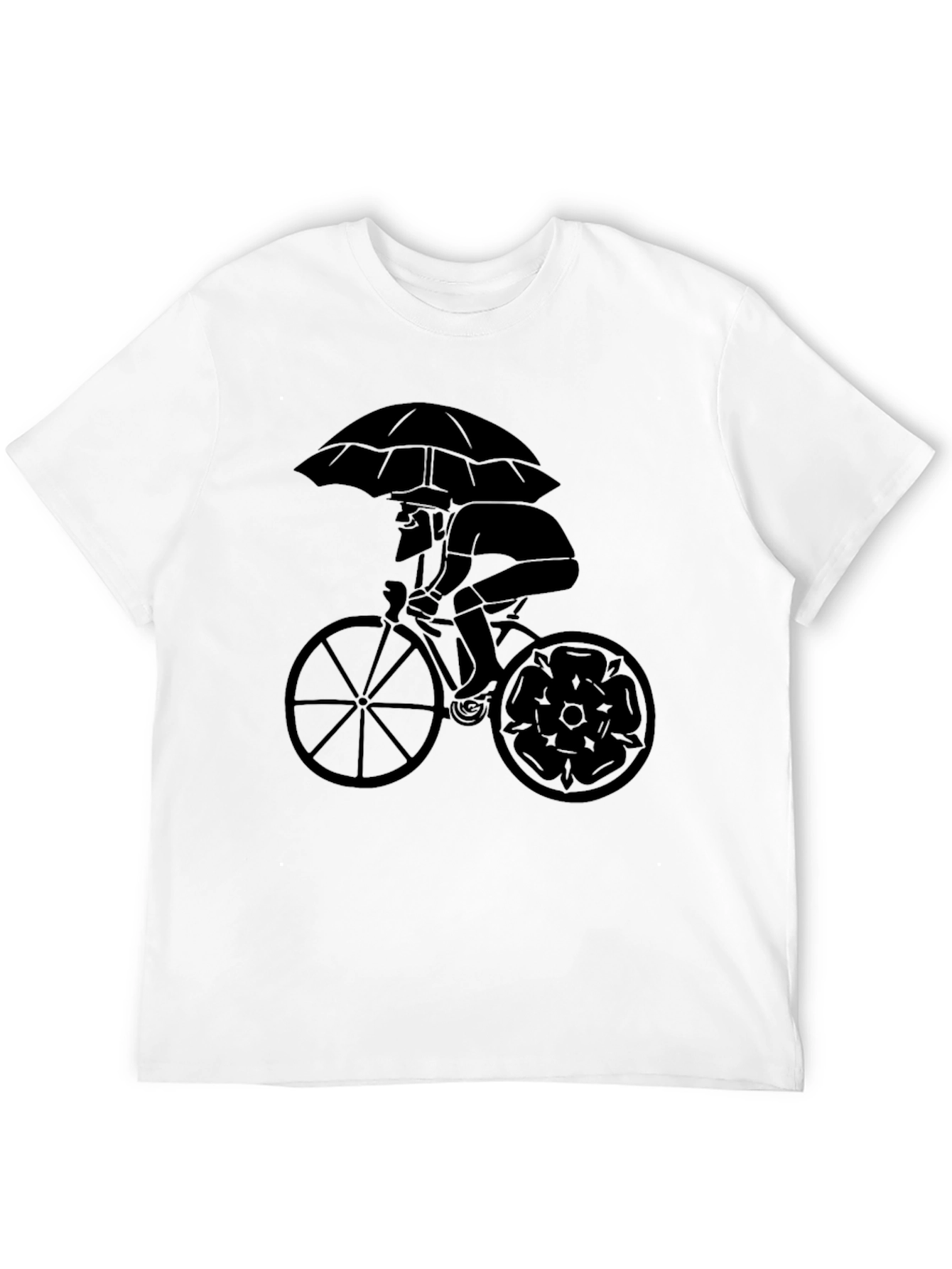 Black Umbrella Cyclist Graphic Tee - Stylish Black T-Shirt view 12