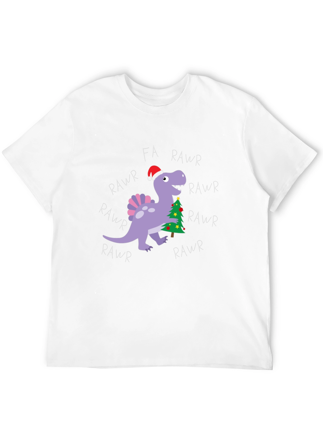 Black Fa Rawr Rawr Dinosaur Christmas T-Shirt view 12