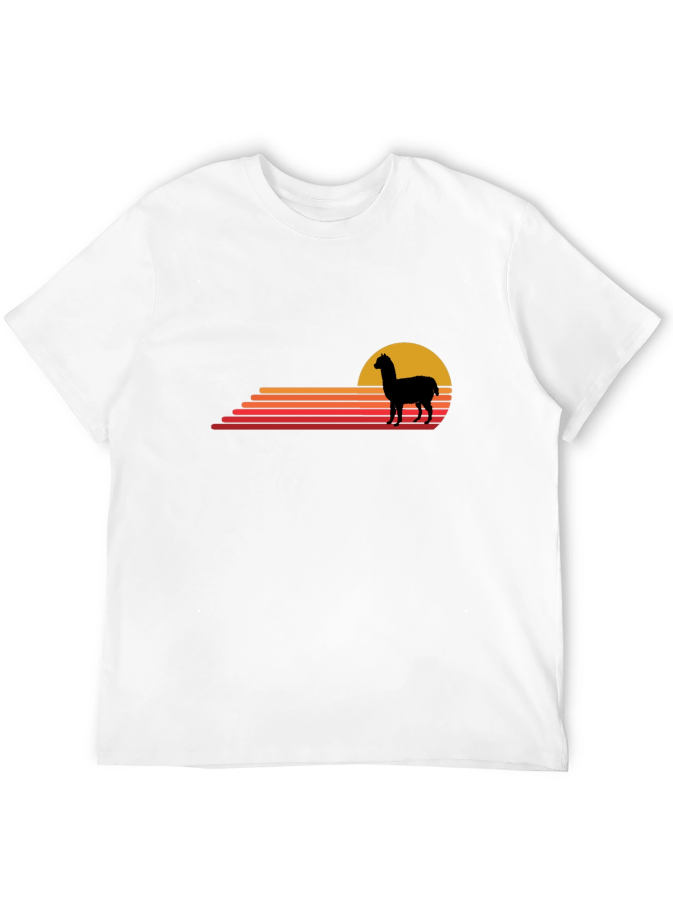Black Alpaca Sunset Graphic Tee - Retro Style view 12