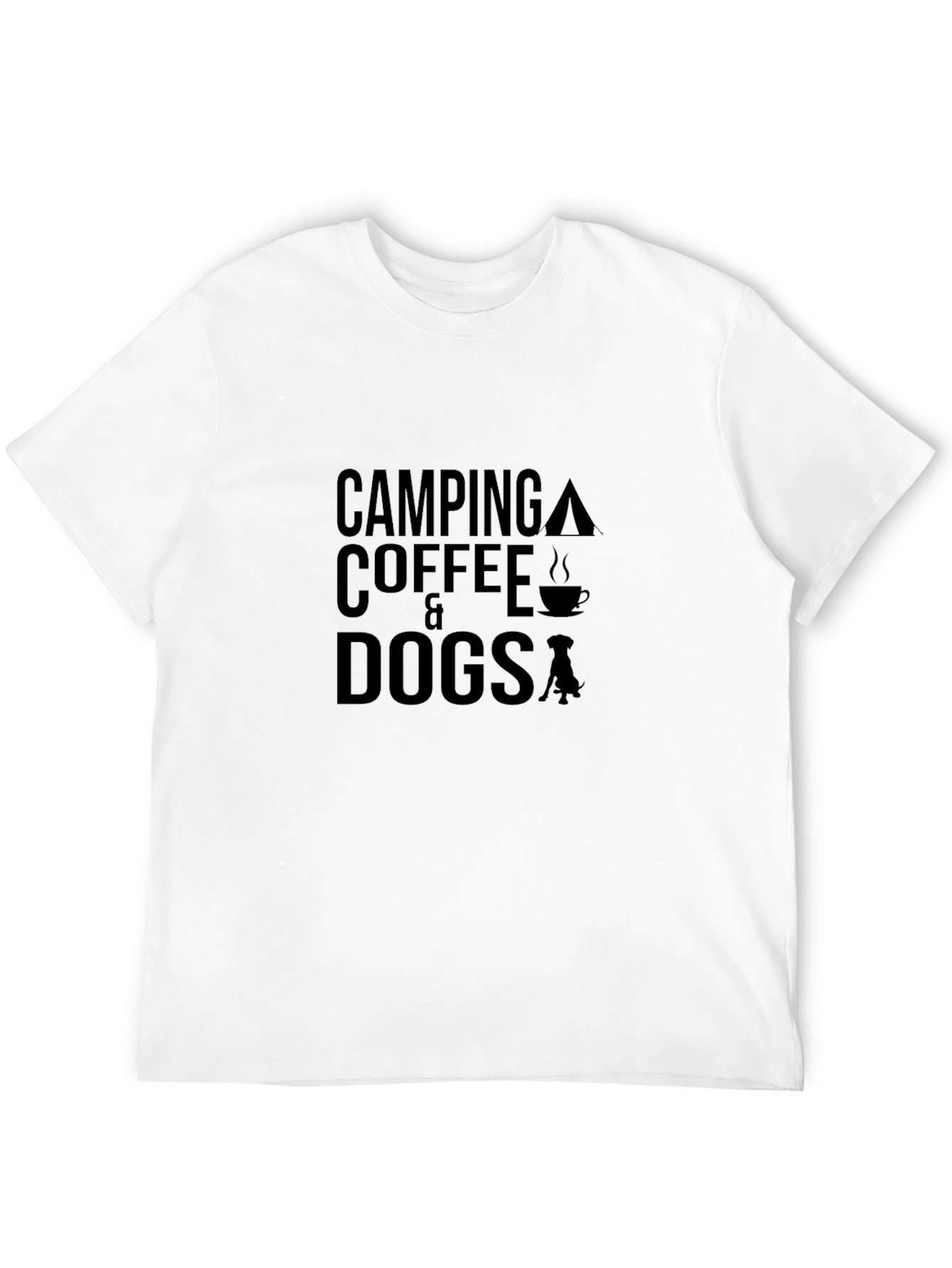 Black Camping Coffee & Dogs Graphic T-Shirt view 12