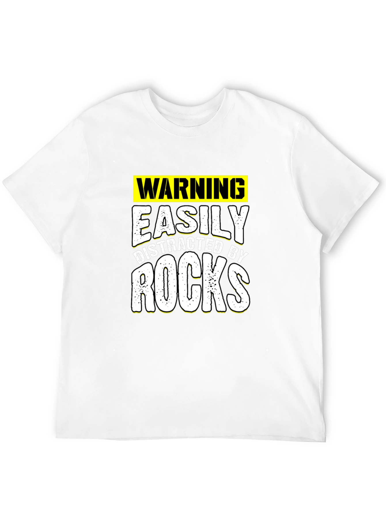 Black Easily Distracted By Rocks T-Shirt view 12