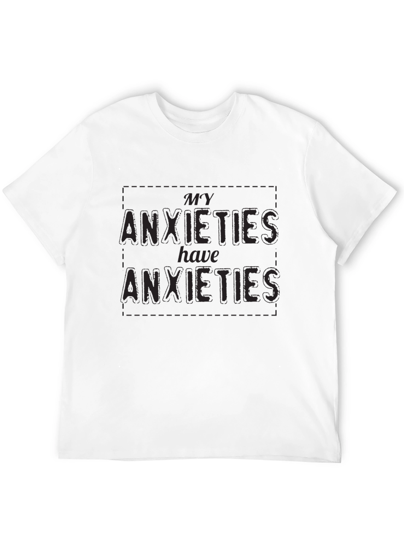 Black Anxiety Humor Graphic Tee - Black view 12