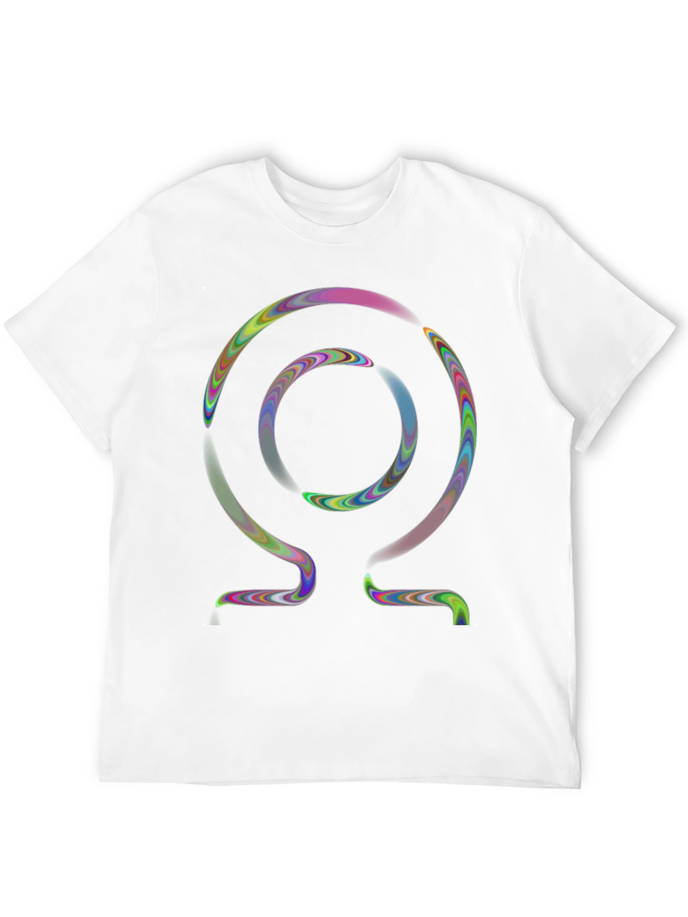 Black Abstract Omega Symbol T-Shirt view 12