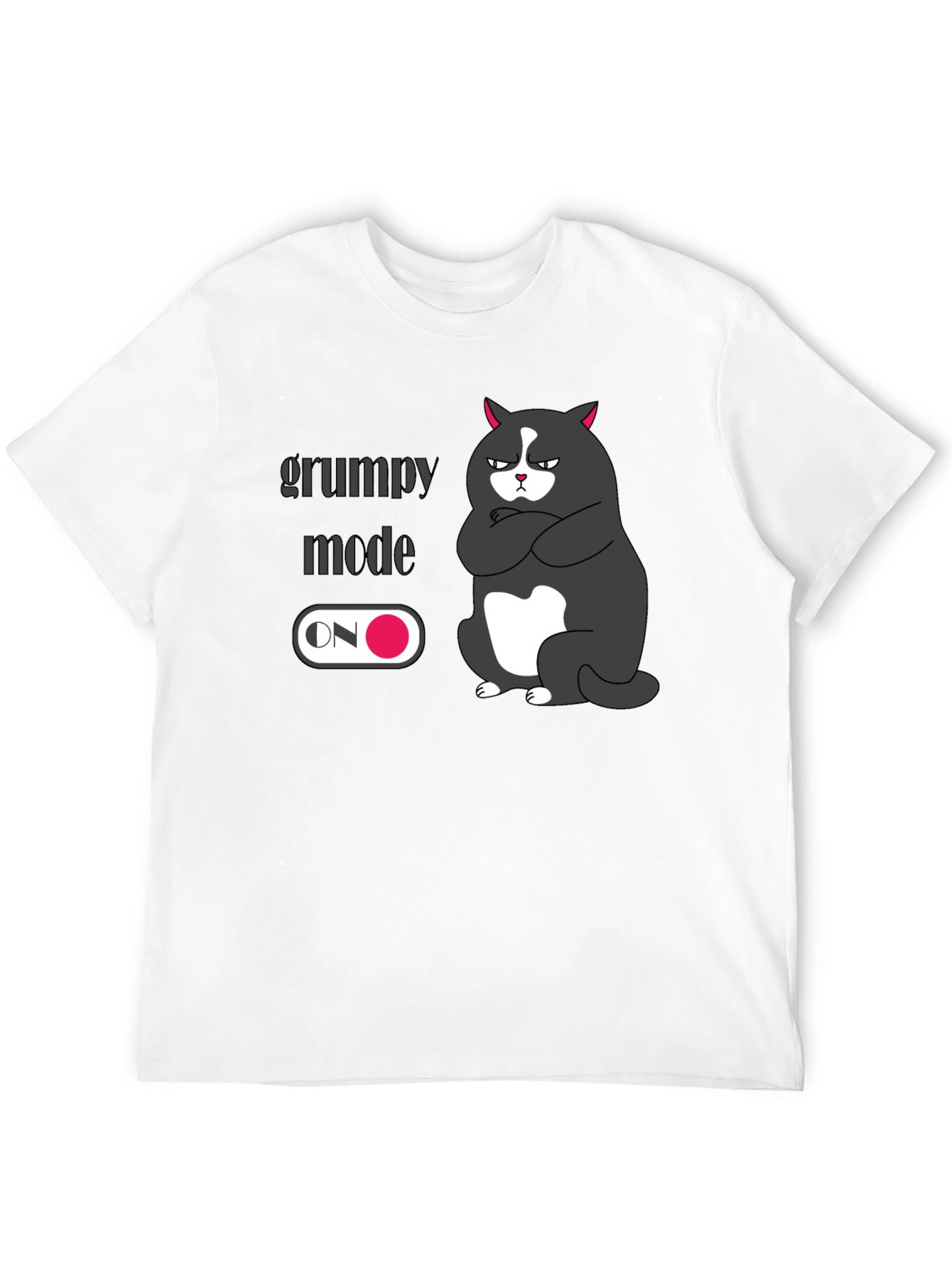 Black Grumpy Mode On Black T-Shirt - Express Your Mood! view 12