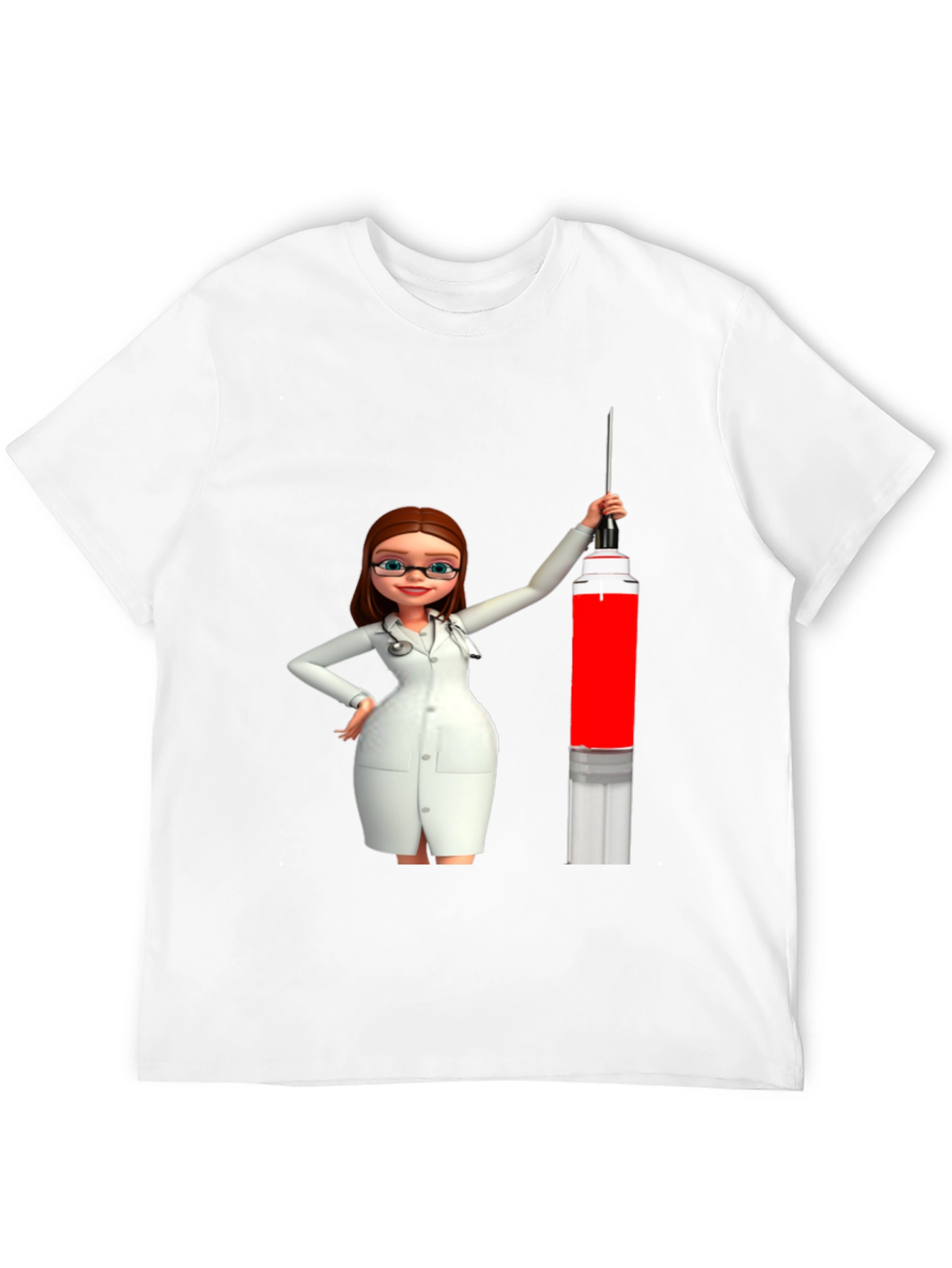 Black Novelty Cartoon Doctor T-Shirt view 12