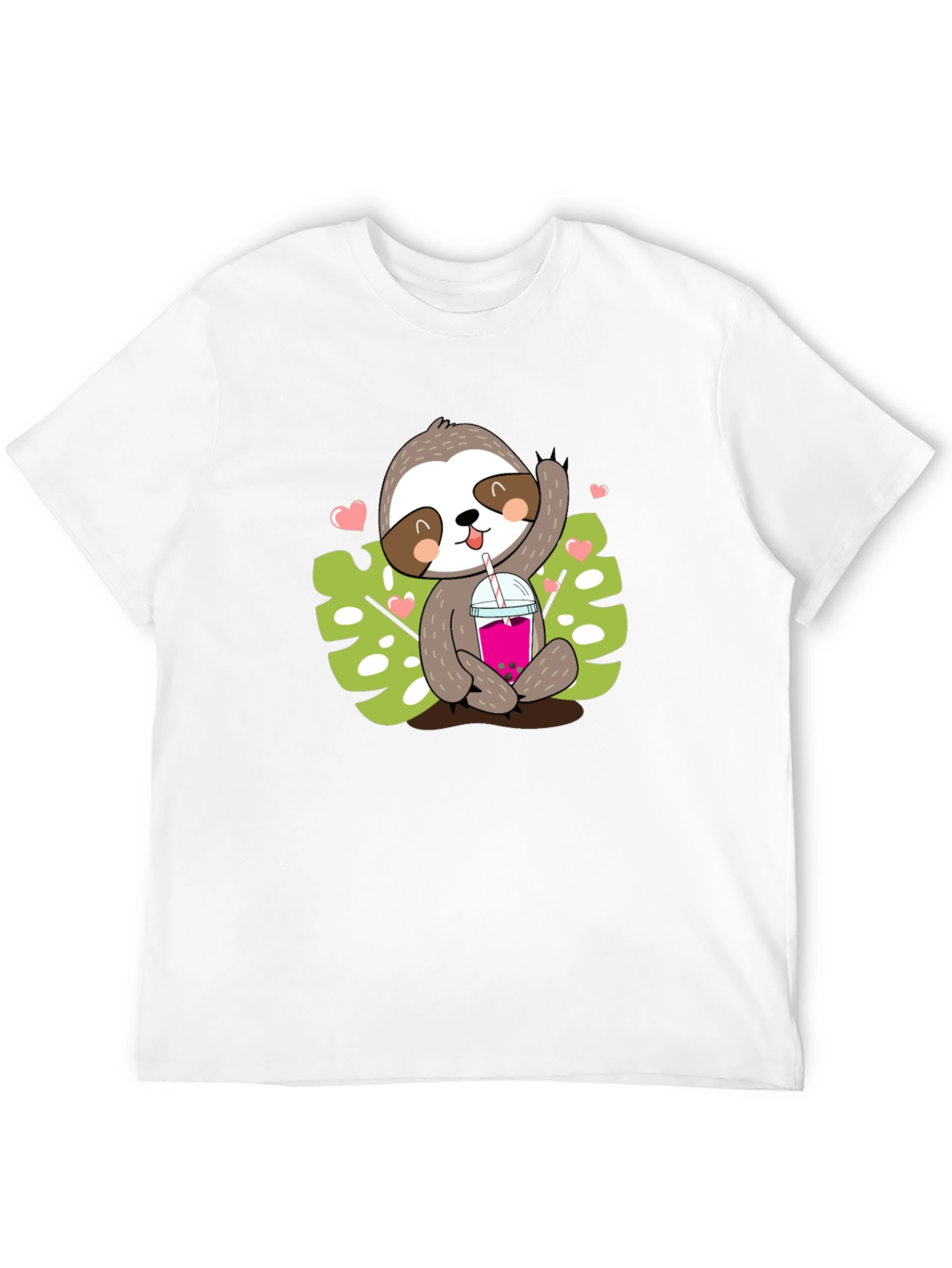 Black Sloth Boba Tea Graphic Tee - Cute Cartoon Animal Shirt view 12