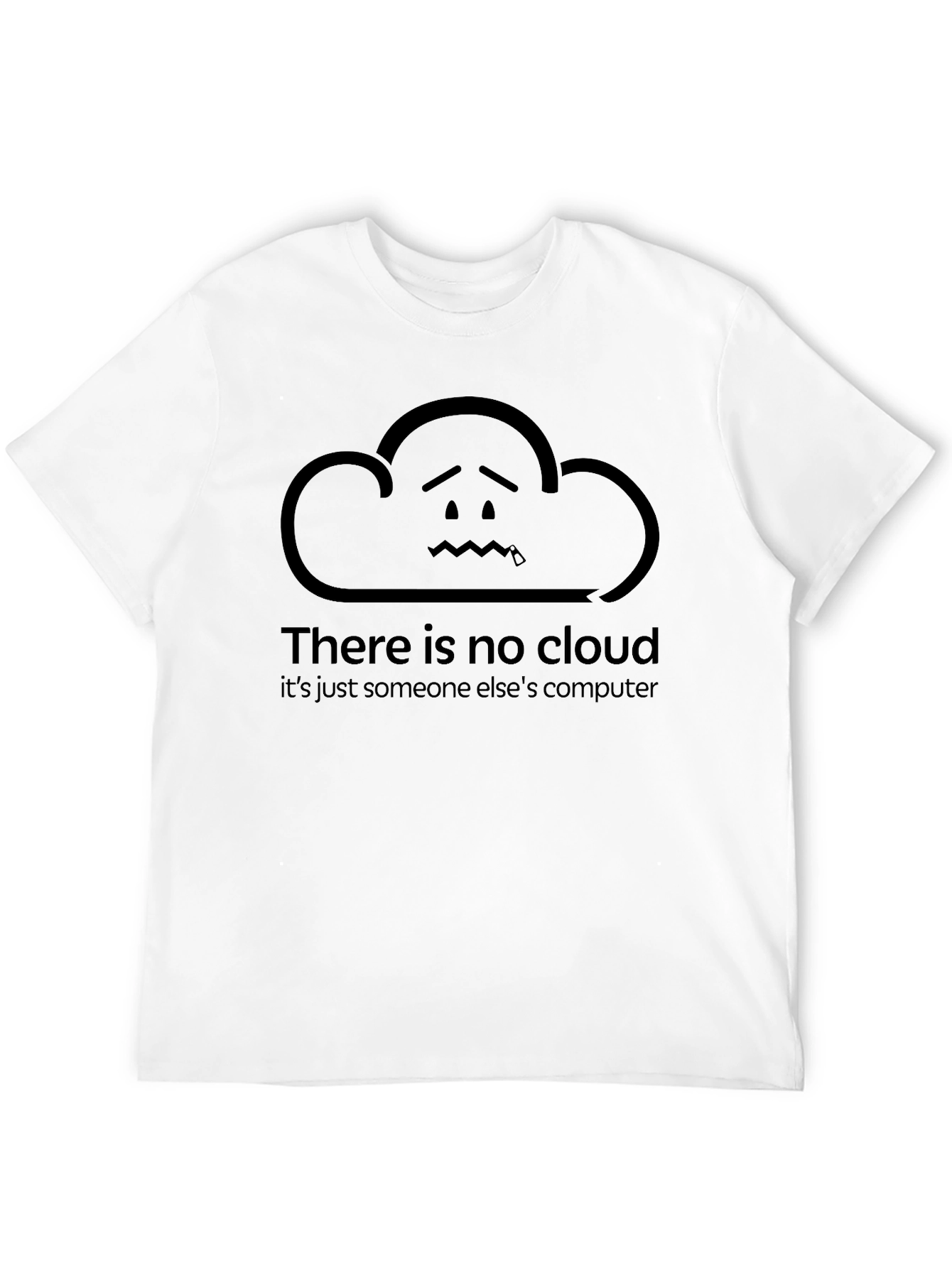 Black Funny Cloud T-Shirt - There Is No Cloud view 12