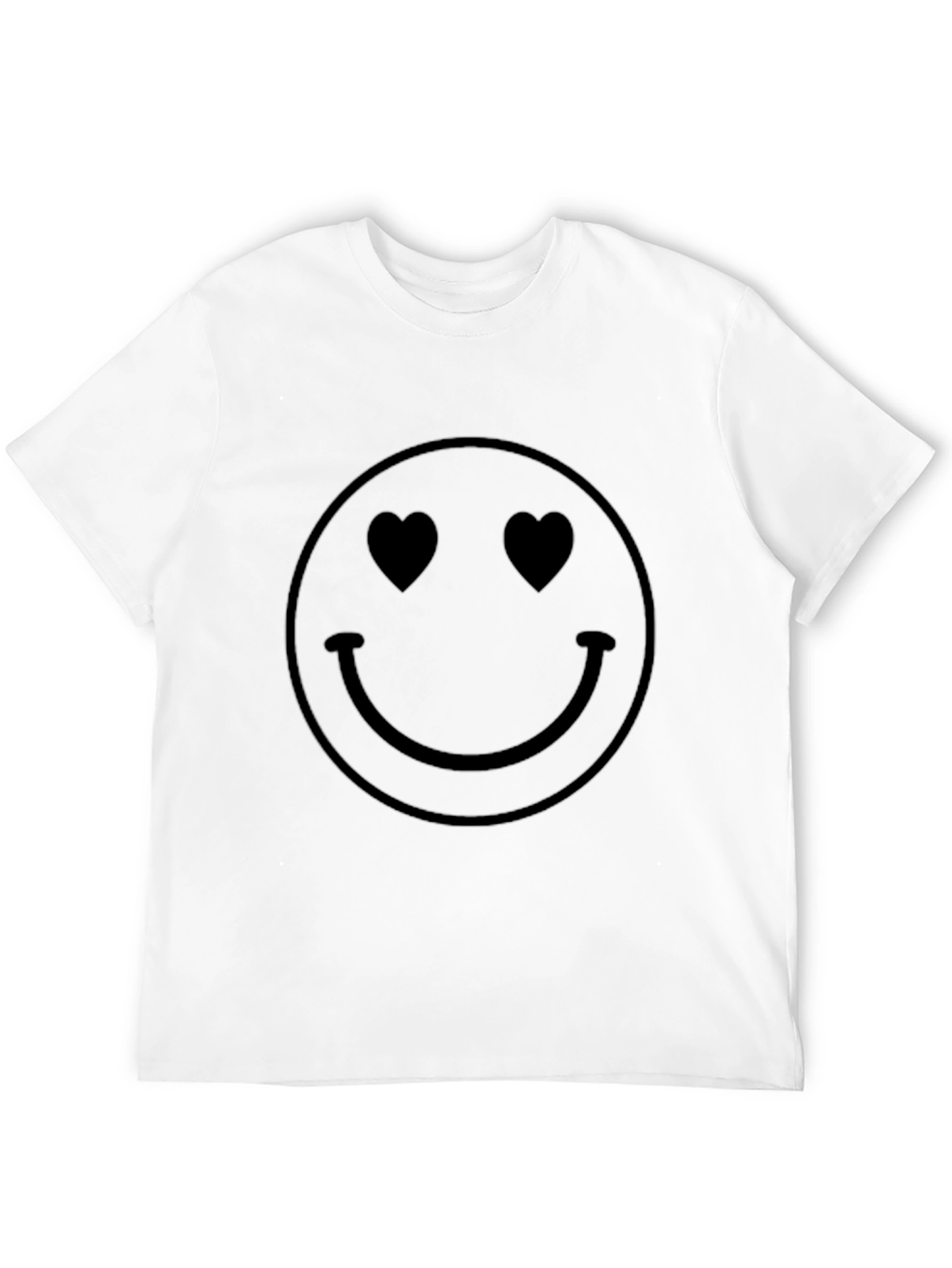 Black Smiley Face Heart Eyes Graphic Tee - Black view 12