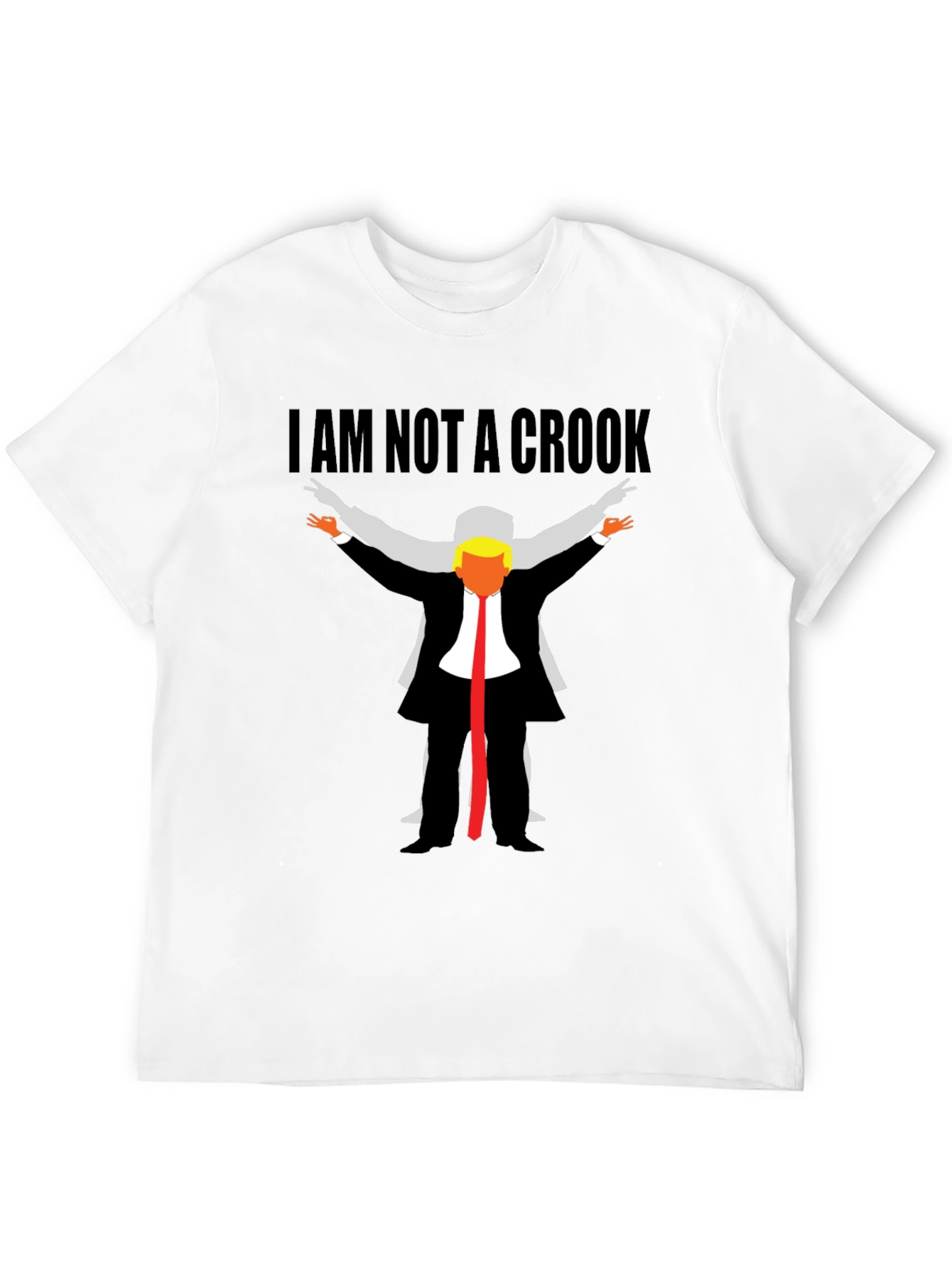 Black I Am Not A Crook Funny Political Graphic T-Shirt view 12