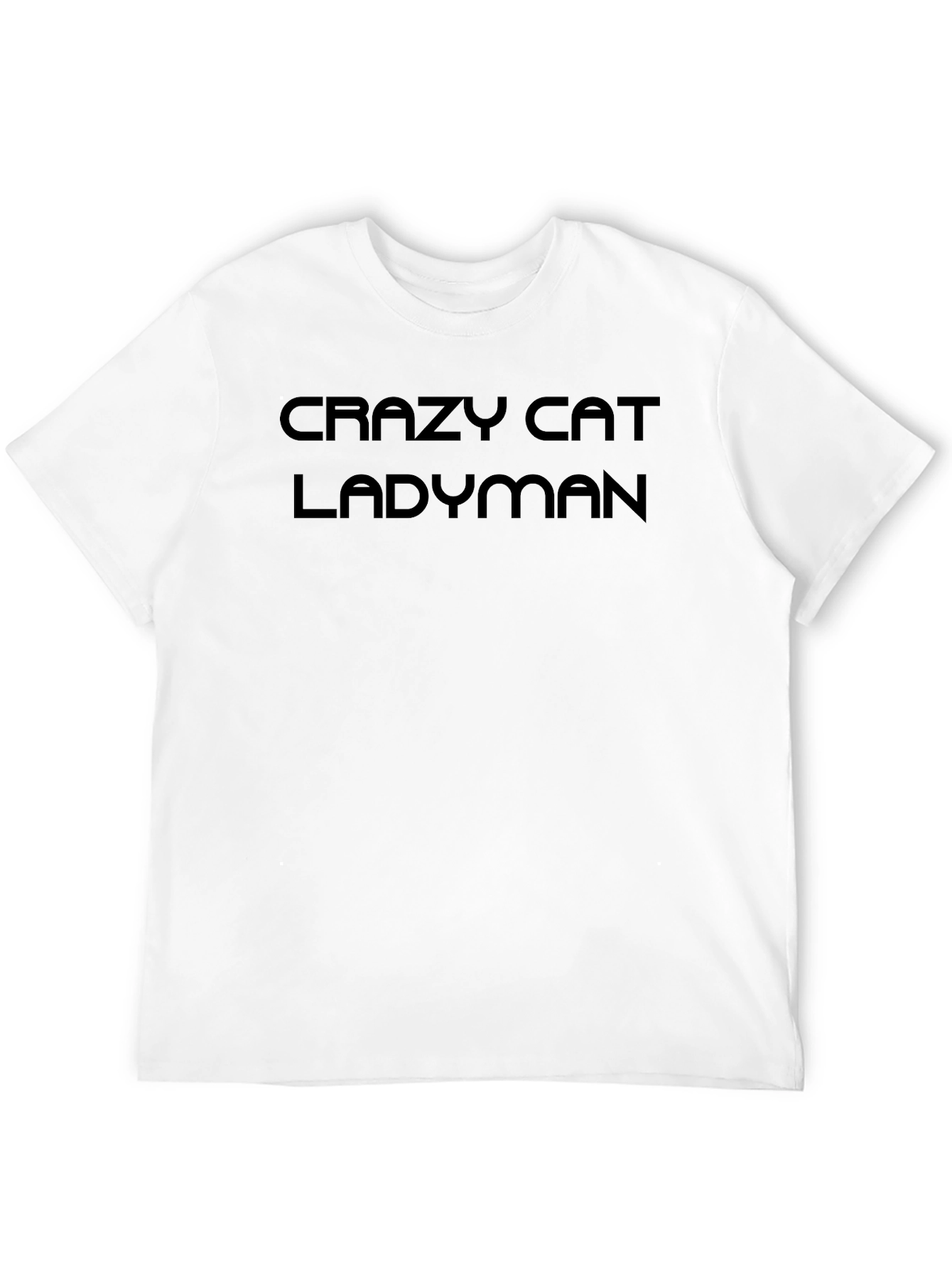 Black Crazy Cat Ladyman T-Shirt view 12