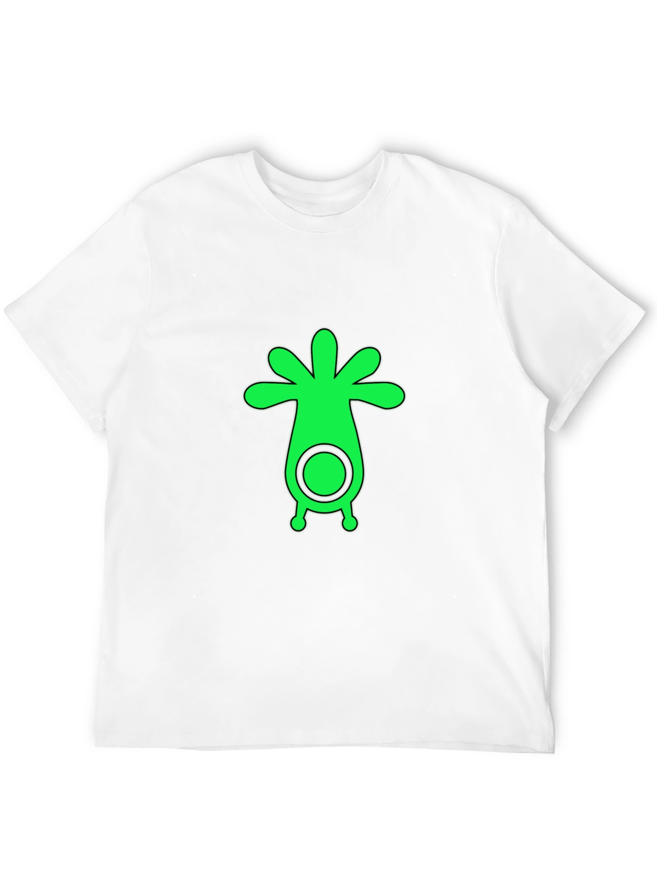 Black Men's Black T-Shirt with Green Alien Graphic view 12