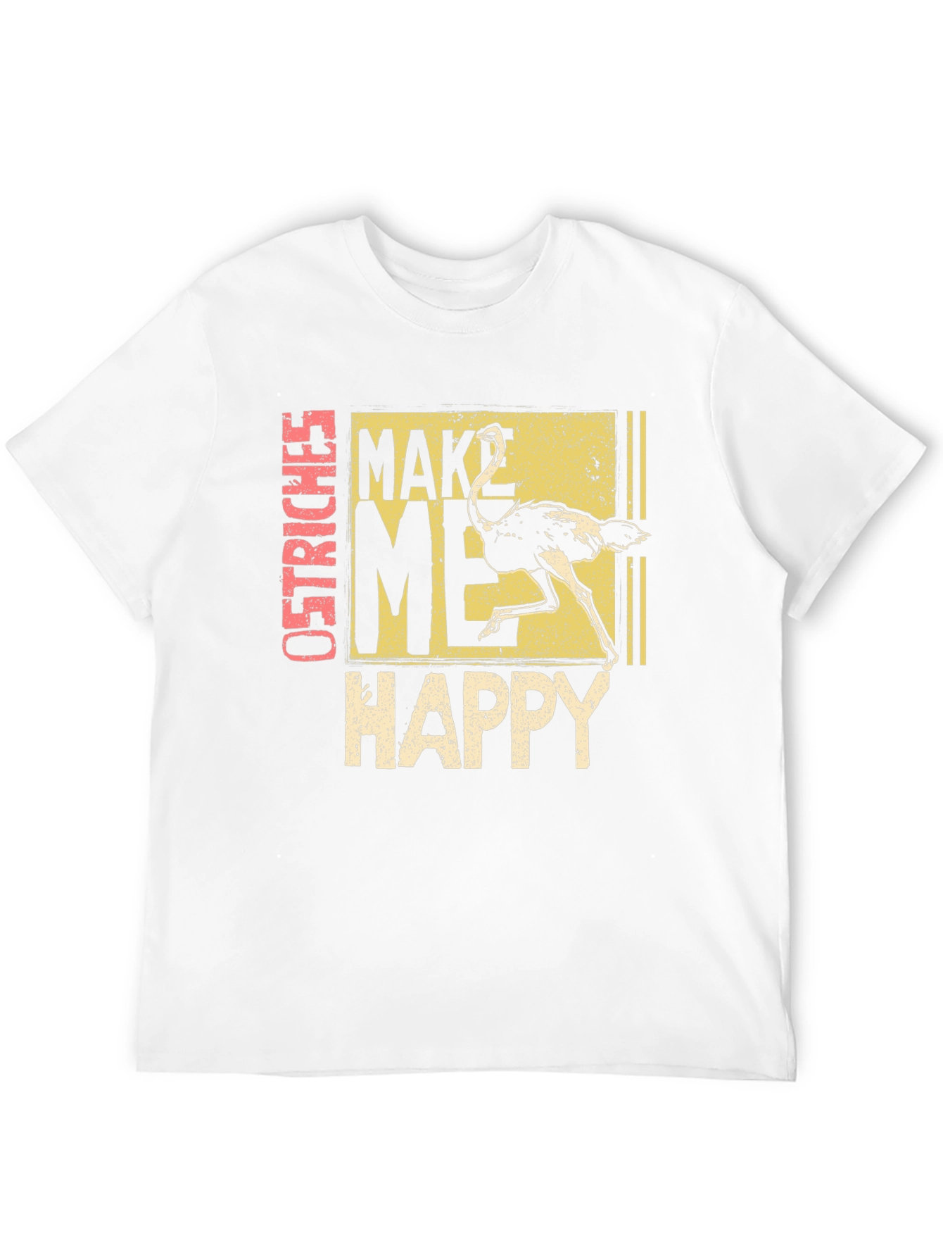 Black Ostrich Make Me Happy Graphic T-Shirt - Black view 12