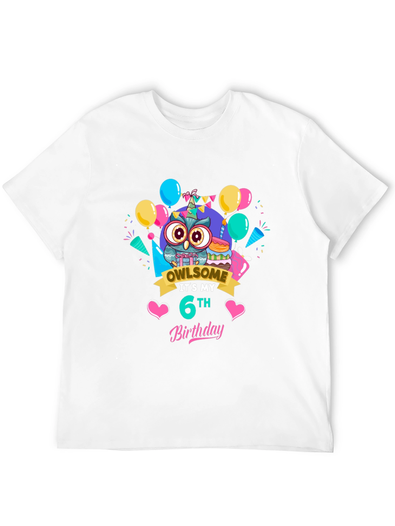 Black Owl Birthday 6th T-Shirt view 12