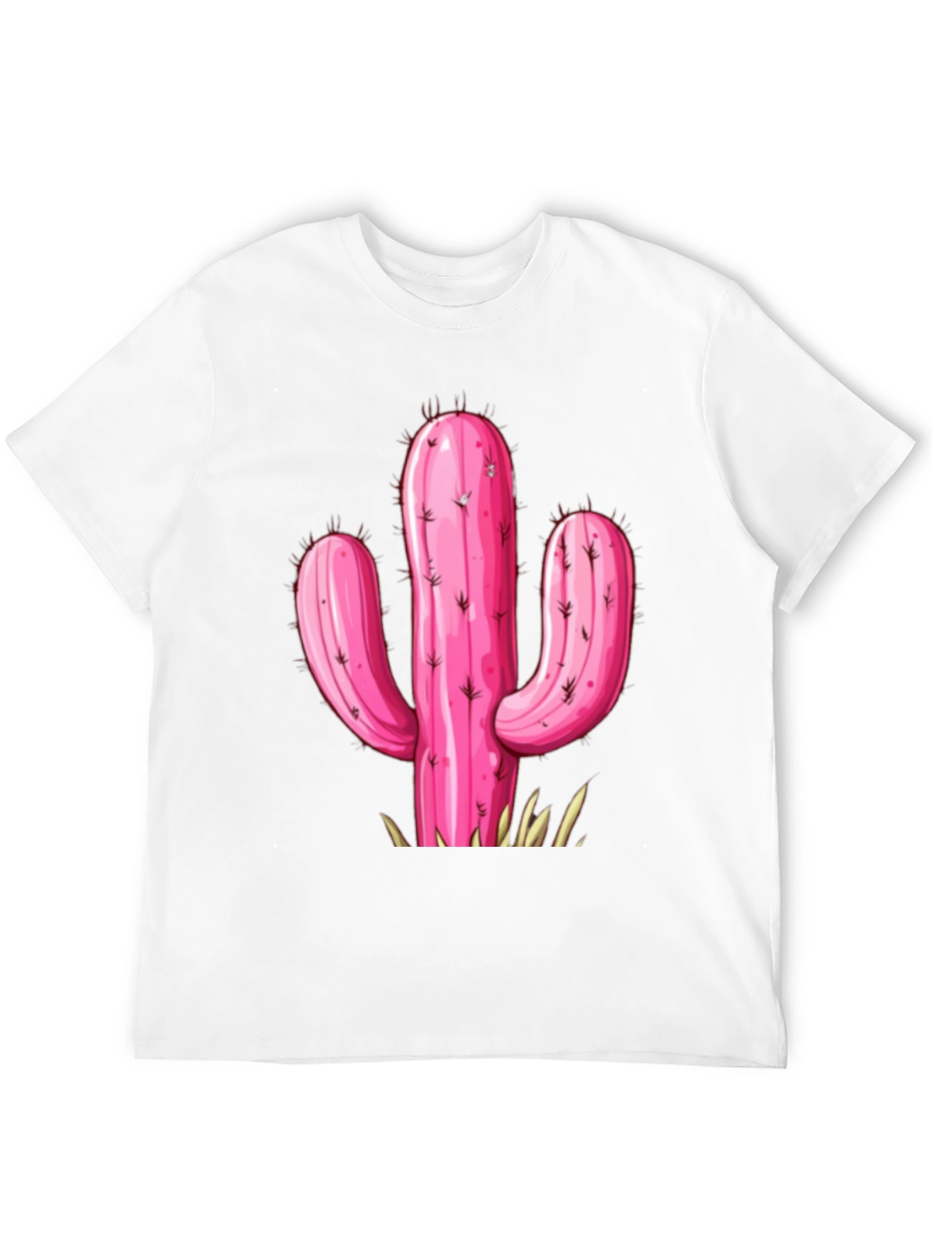 Black Pink Cactus Graphic Tee - Stylish Desert Vibe T-Shirt view 12
