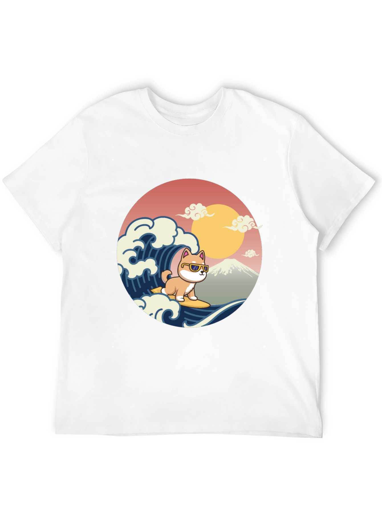 Black Surfing Shiba Inu T-Shirt - Cool Dog Wave Design view 12