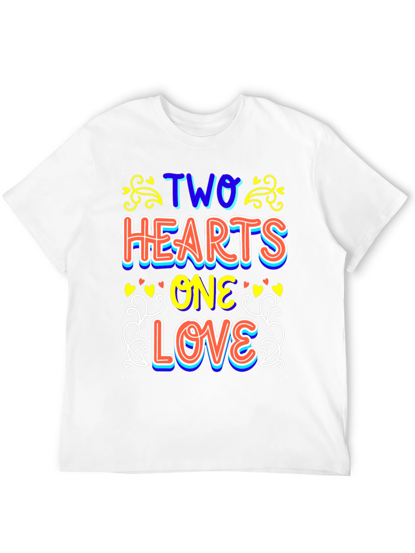 Black Two Hearts One Love Black T-Shirt view 12