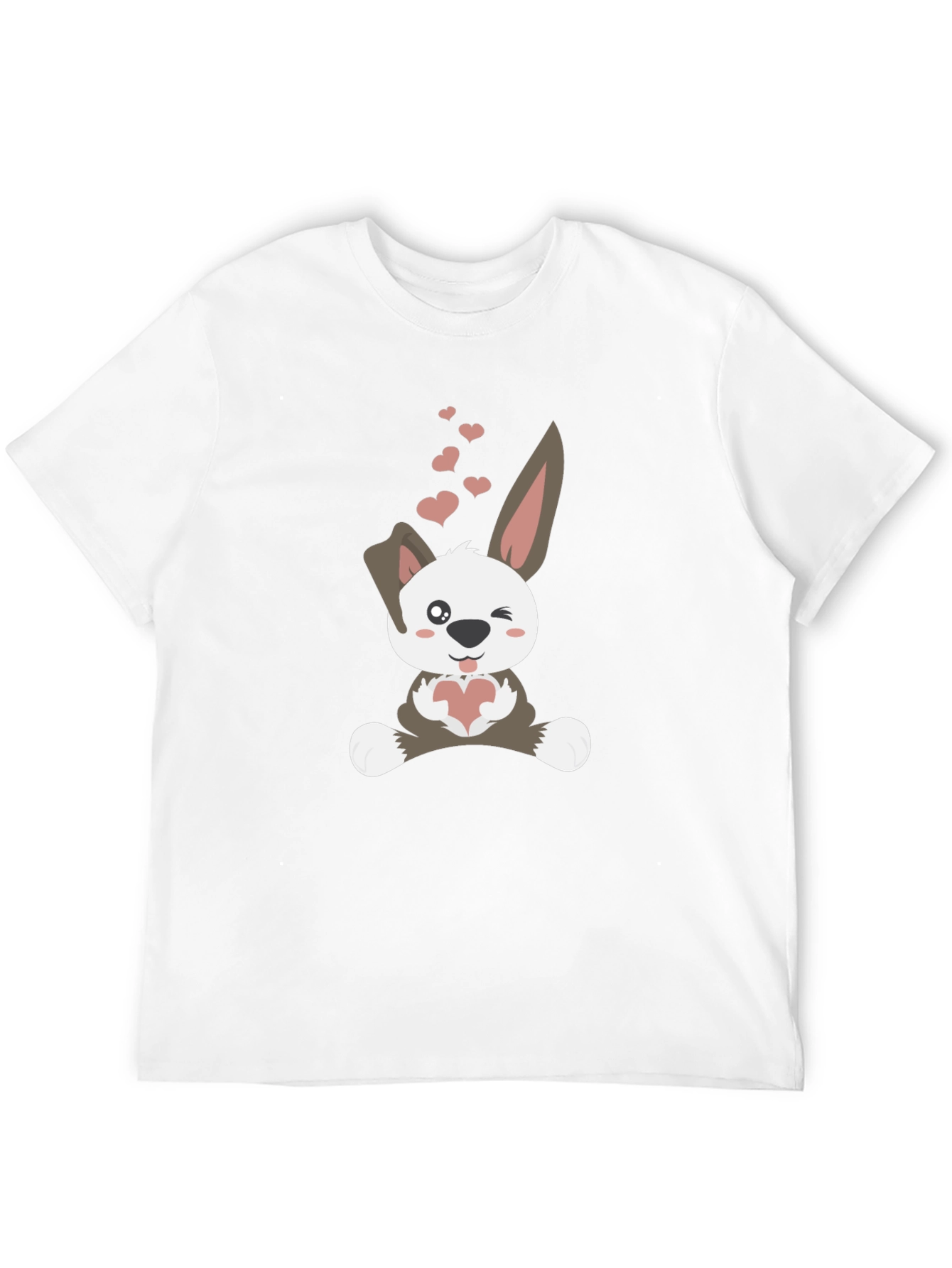 Black Cute Bunny Valentine's Day T-Shirt view 12