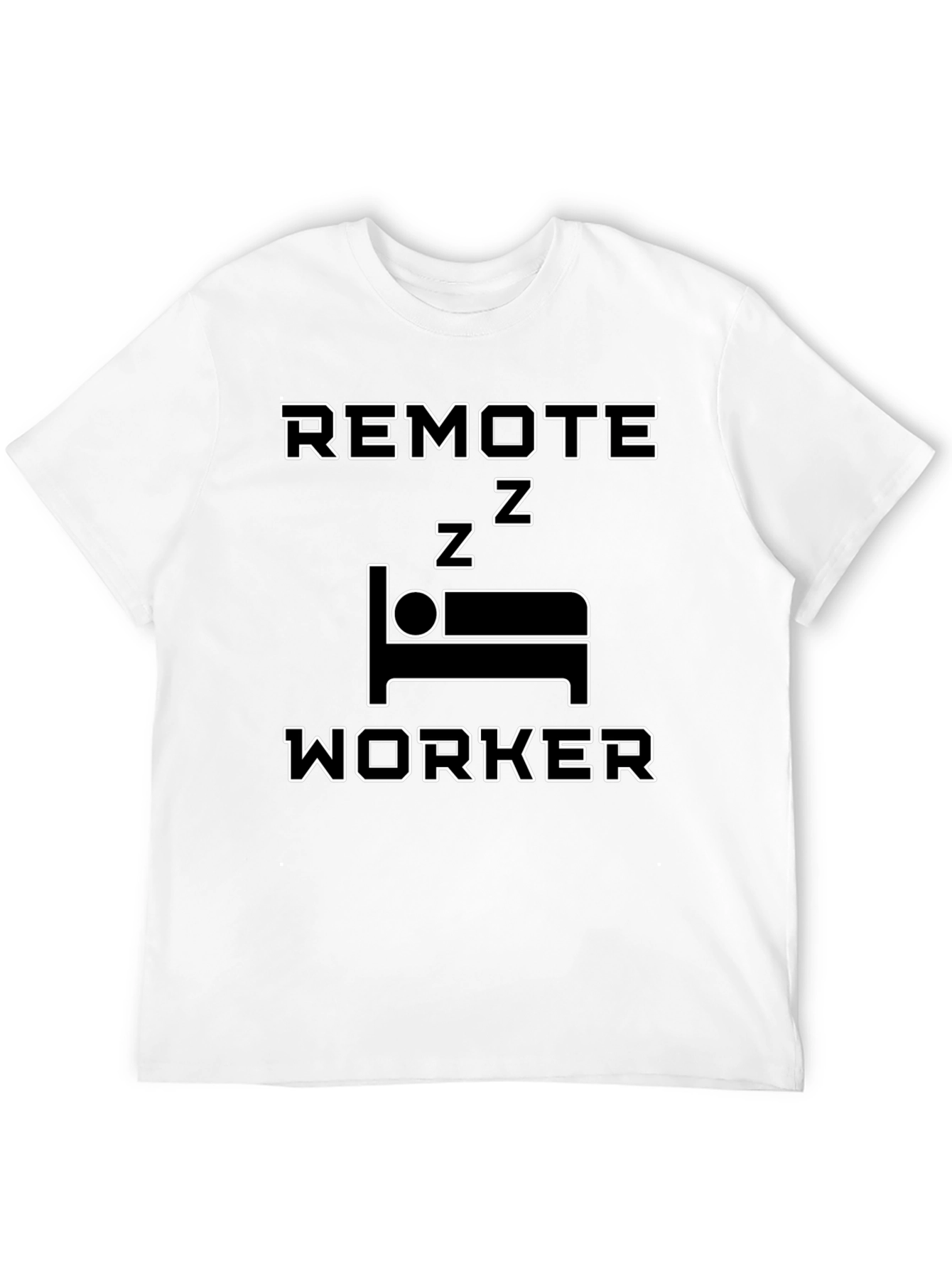 Black Remote Worker Sleepy Black T-Shirt view 12