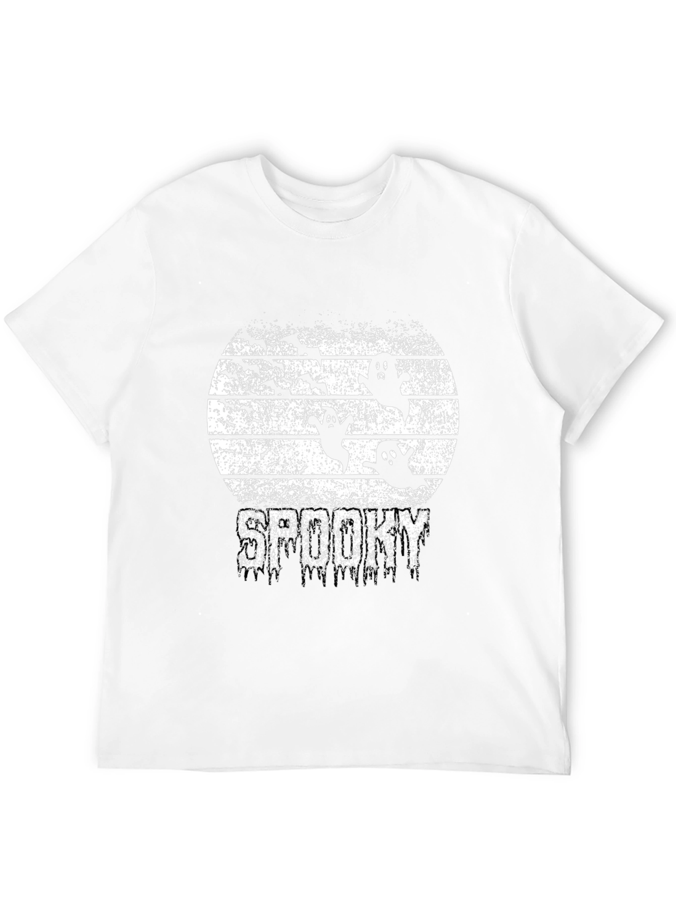 Black Spooky Ghosts T-Shirt Halloween Season Tee view 12