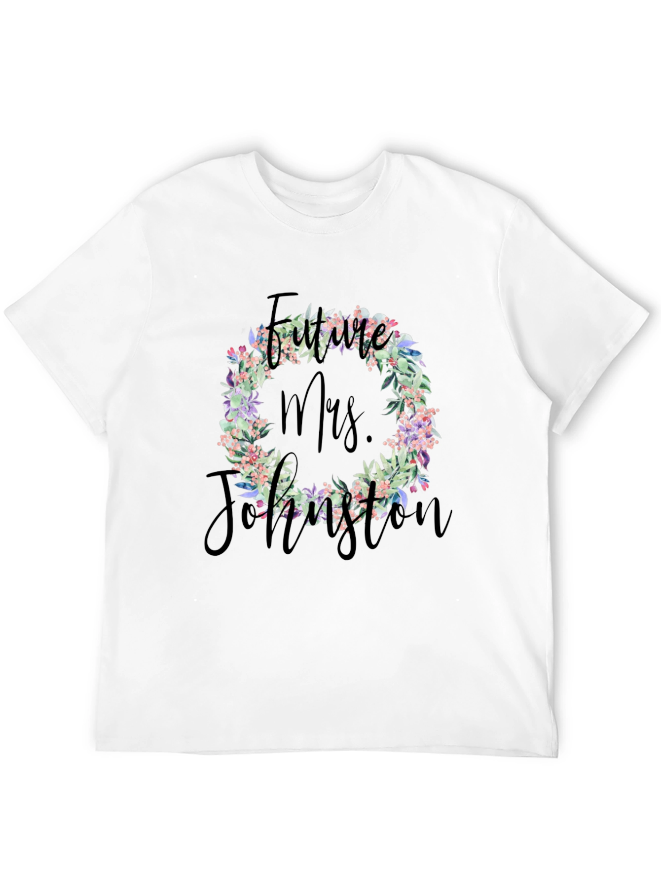 Black Future Mrs. Floral Wreath T-Shirt view 12