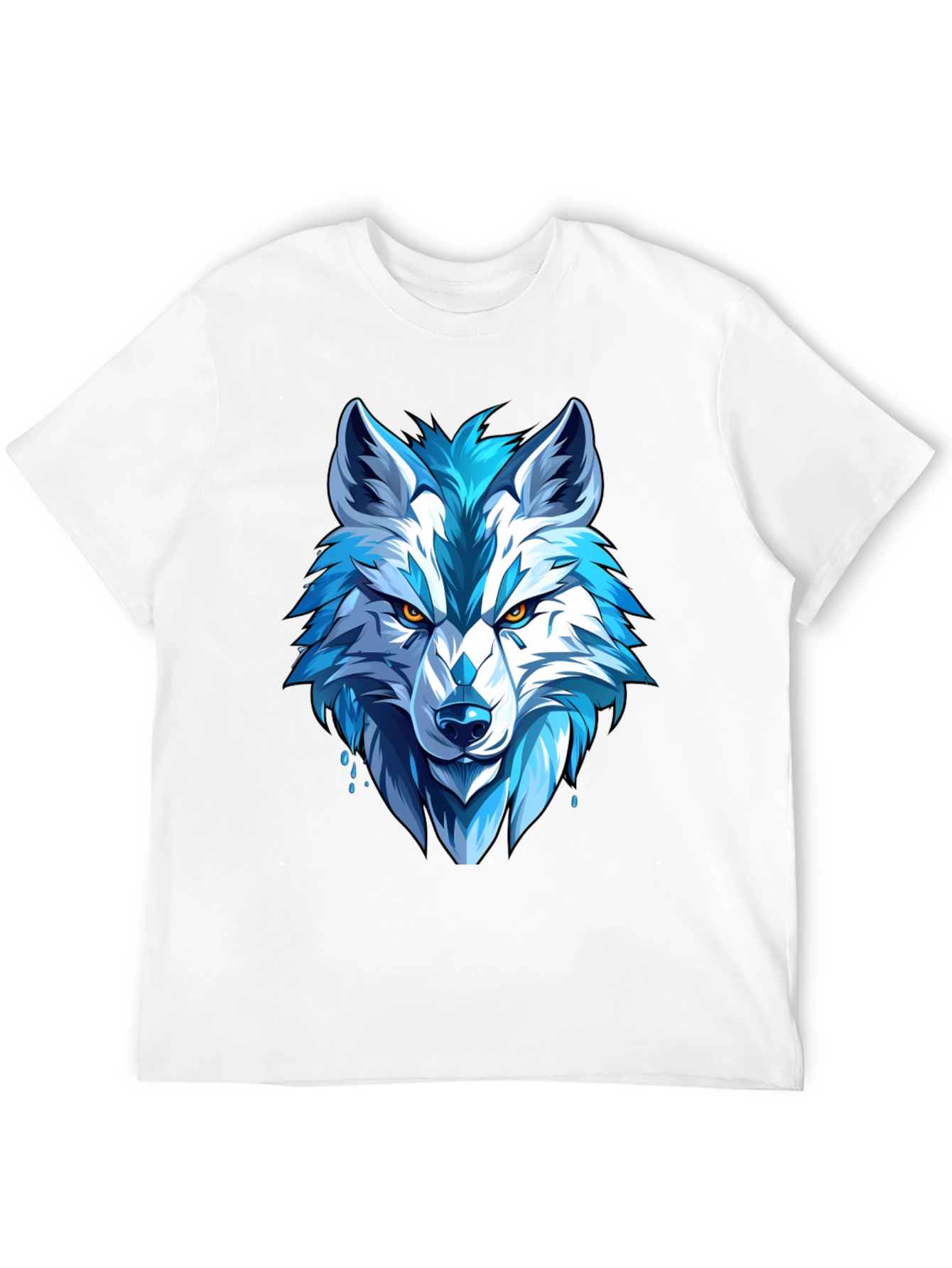 Black Cool Blue Wolf Graphic Tee - Fierce Style view 12