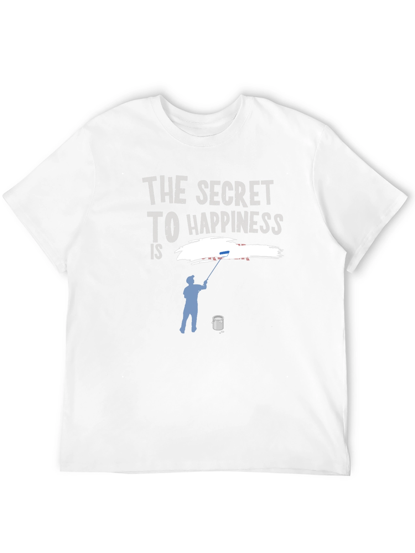 Black Secret to Happiness Painting Crew Neck T-Shirt view 12
