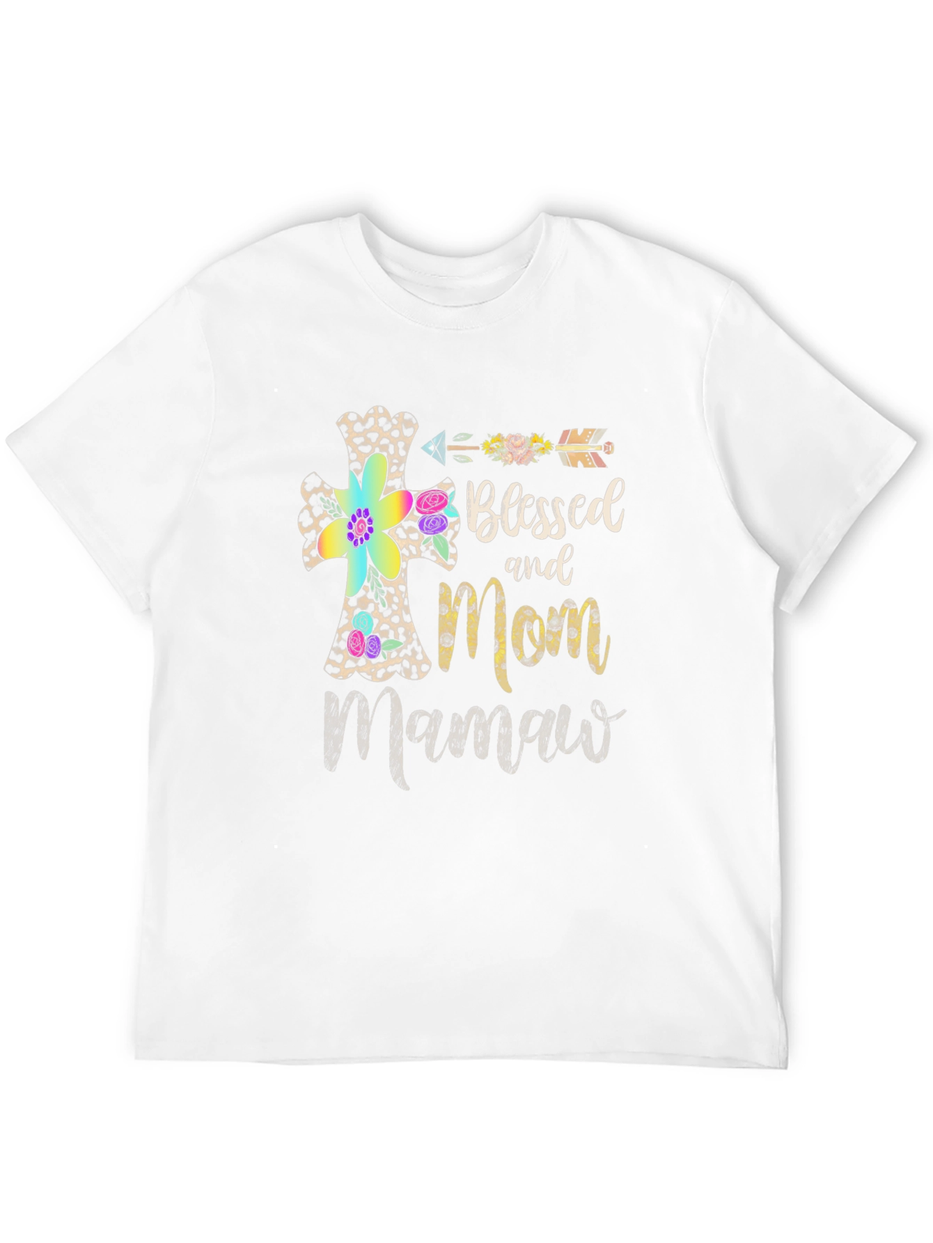 Black Blessed Mom Mamaw T-Shirt view 12