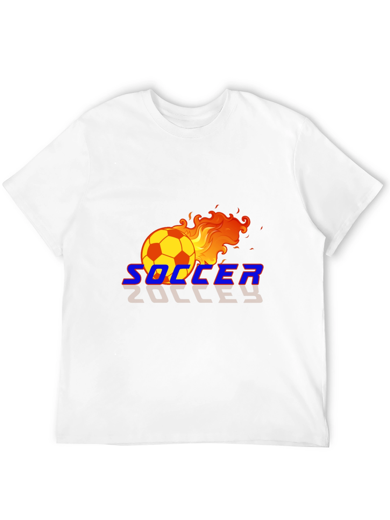 Black Flaming Soccer Ball Graphic T-Shirt view 12