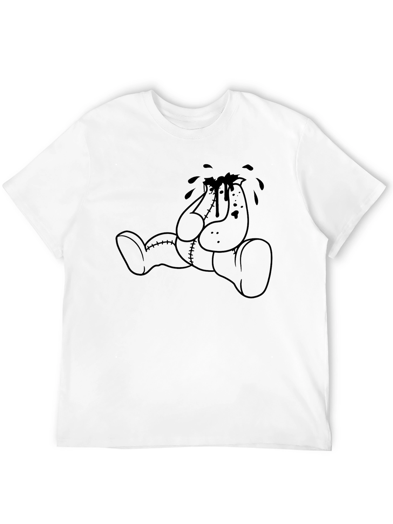 Black Crying Teddy Bear Graphic Tee view 12