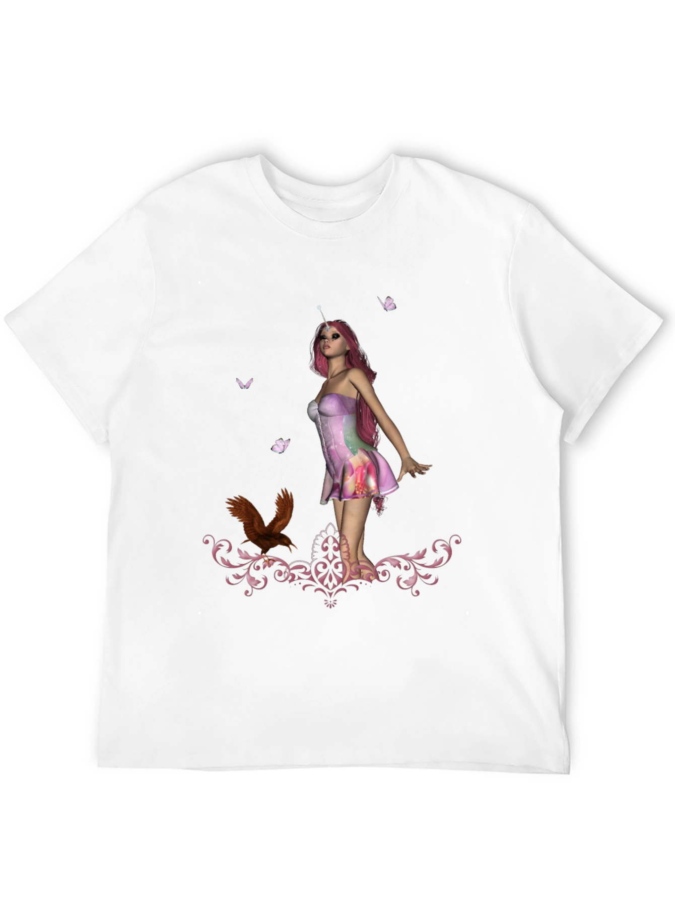 Black Unicorn Fairy Graphic Print T-Shirt view 12