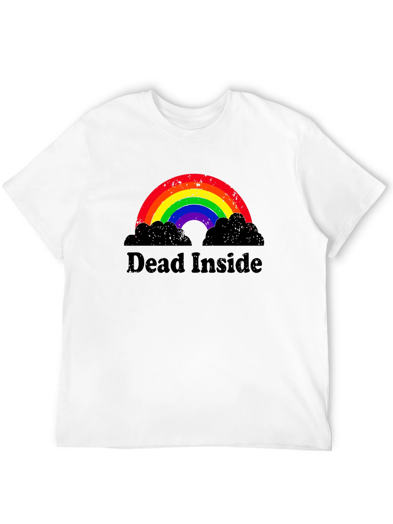 Black Dead Inside Rainbow Graphic Tee - Unisex view 12