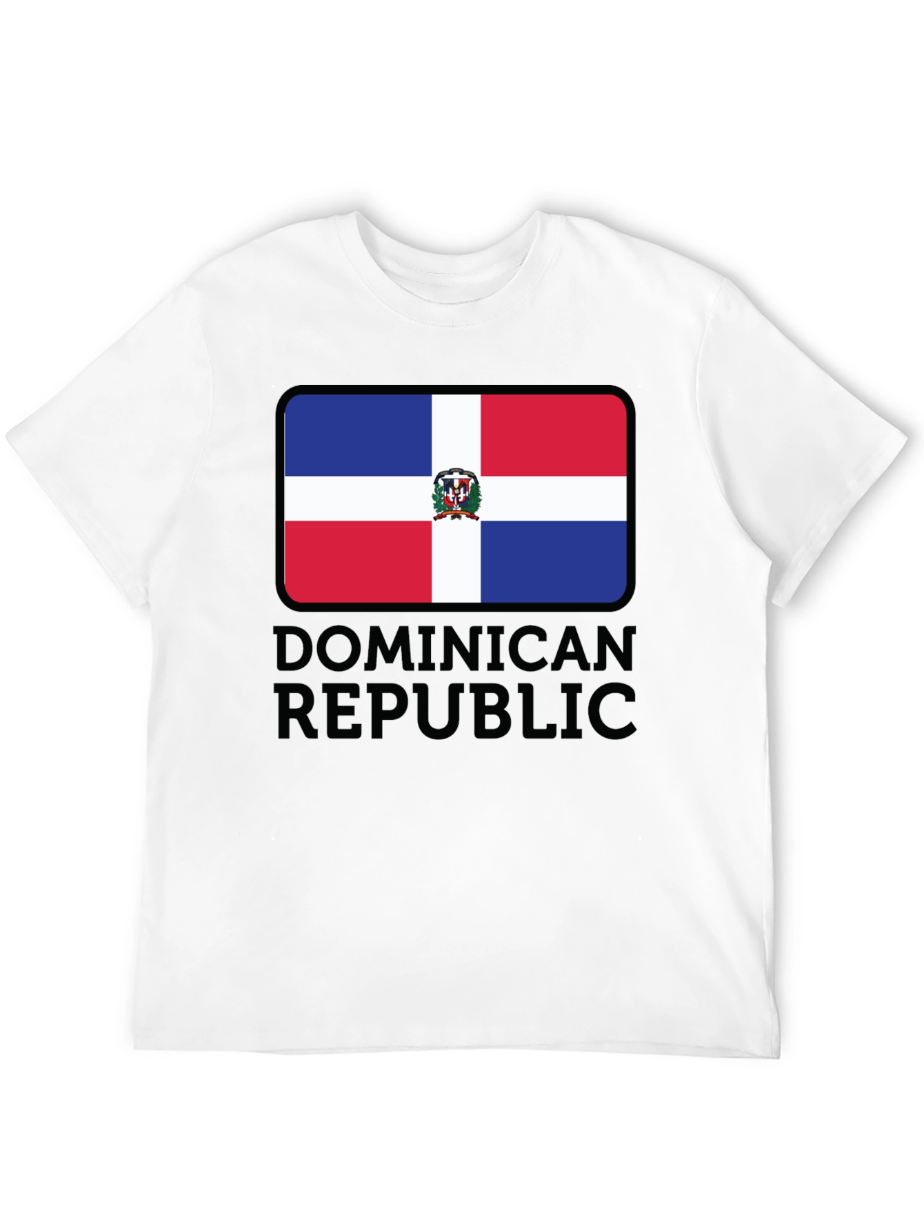 Black Dominican Republic Flag T-Shirt view 12