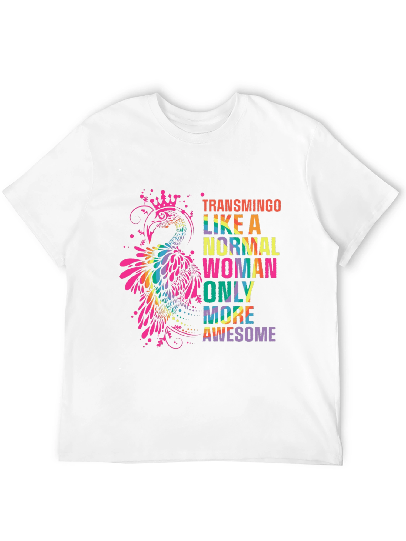 Black Transmingo Colorful Graphic T-Shirt view 12