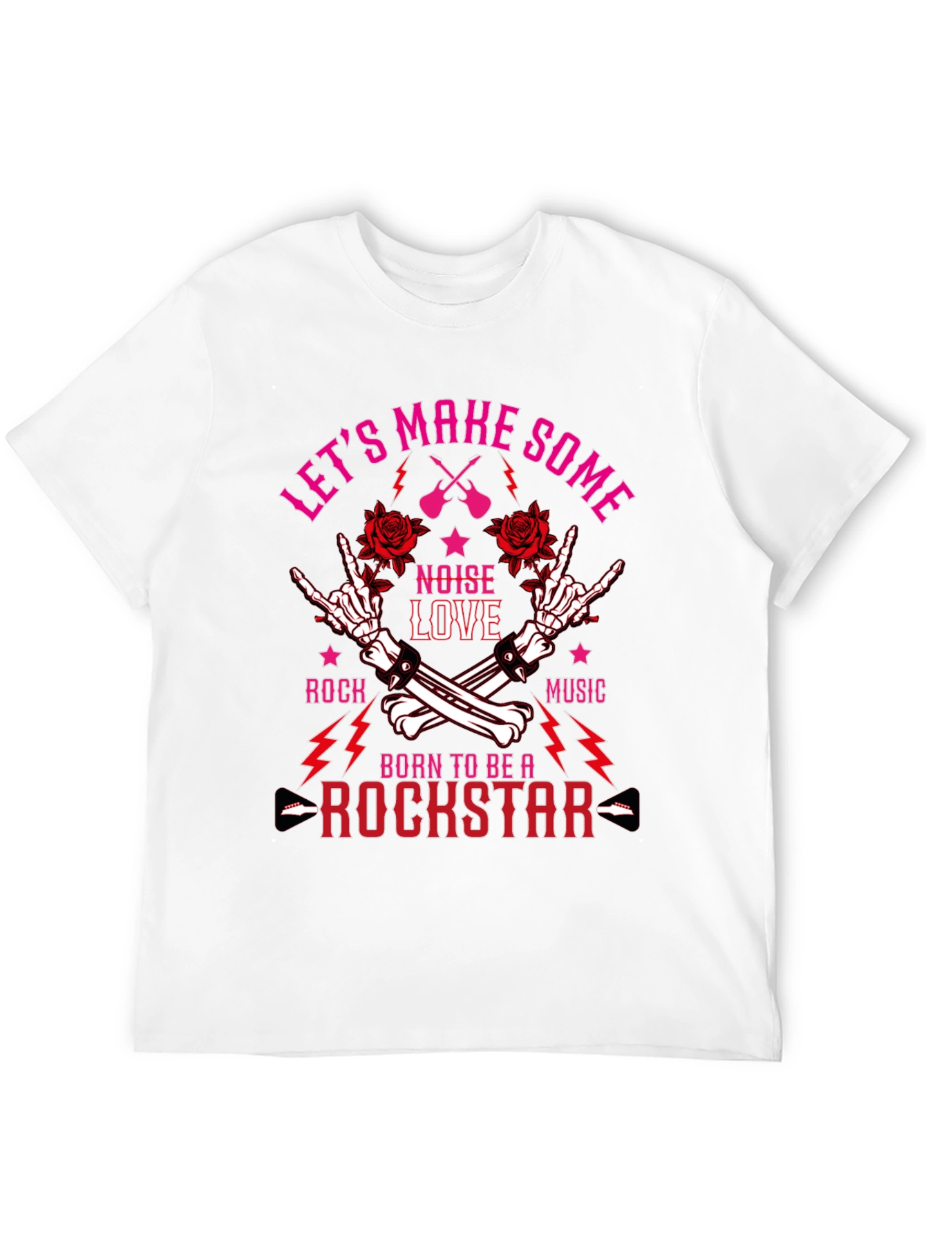 Black Born to be a Rockstar T-Shirt view 12