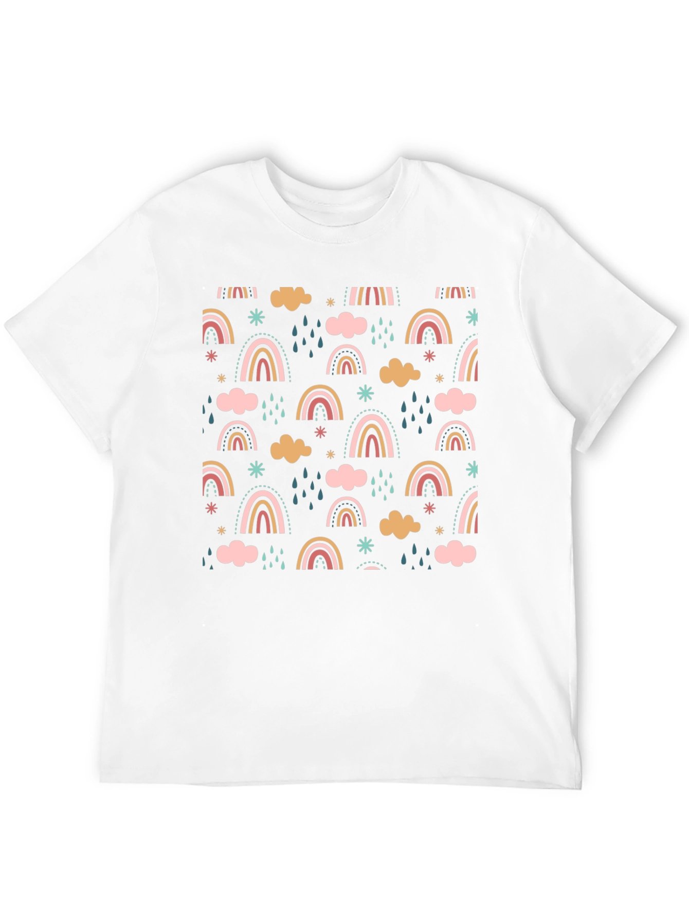 Black Rainbow Pattern Black T-Shirt view 12