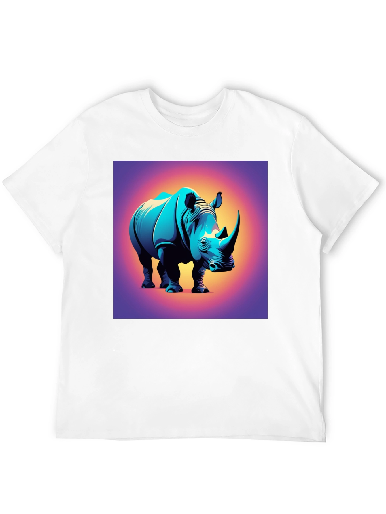 Black Rhino Graphic Tee - Bold Animal Print T-Shirt view 12