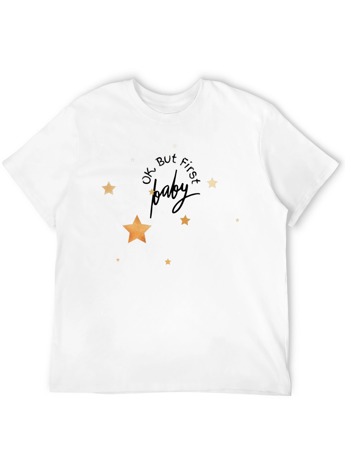 Black Trendy "Ok, But First Baby" Graphic Tee view 12
