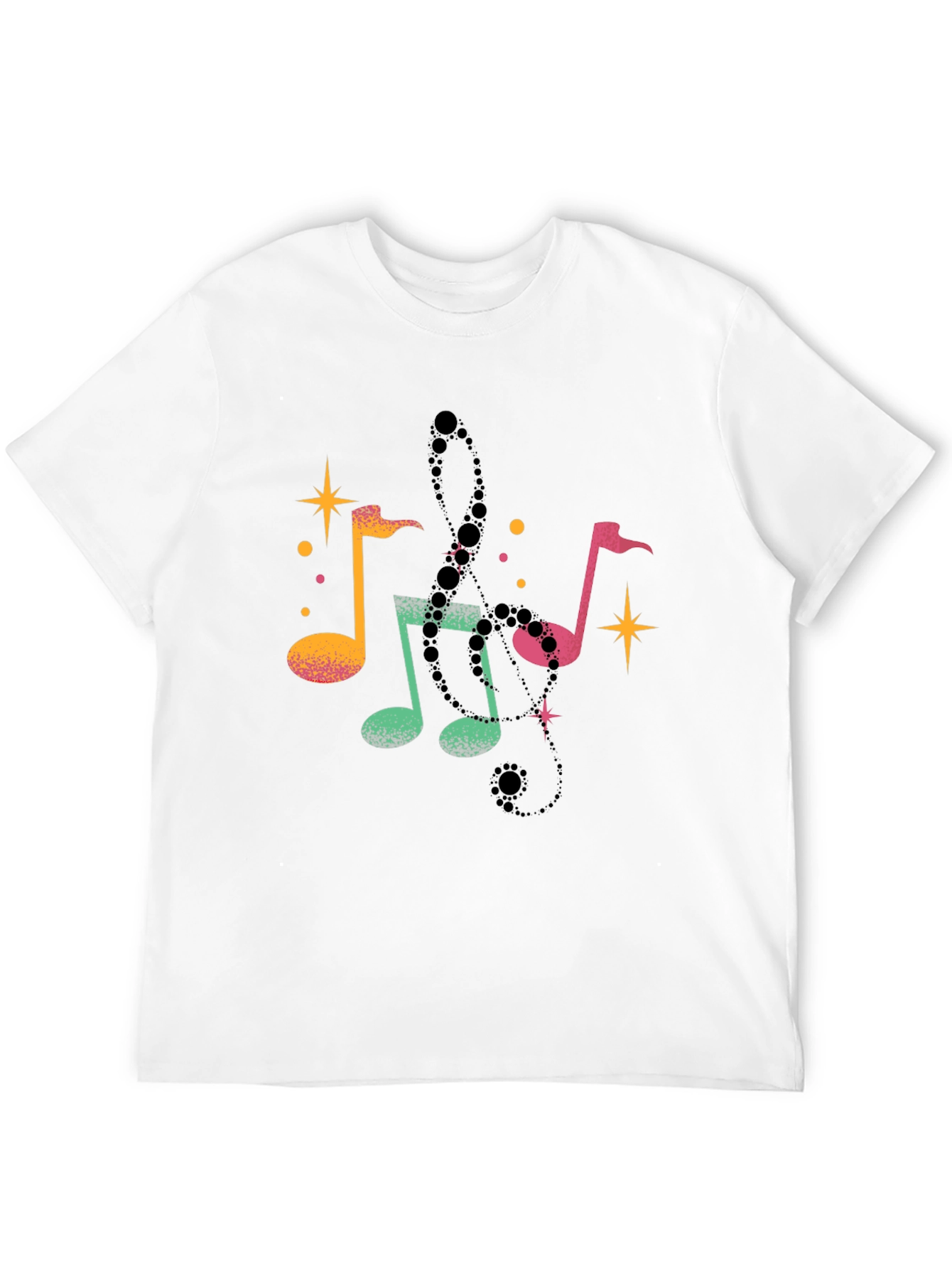 Black Musical Notes Black T-Shirt view 12
