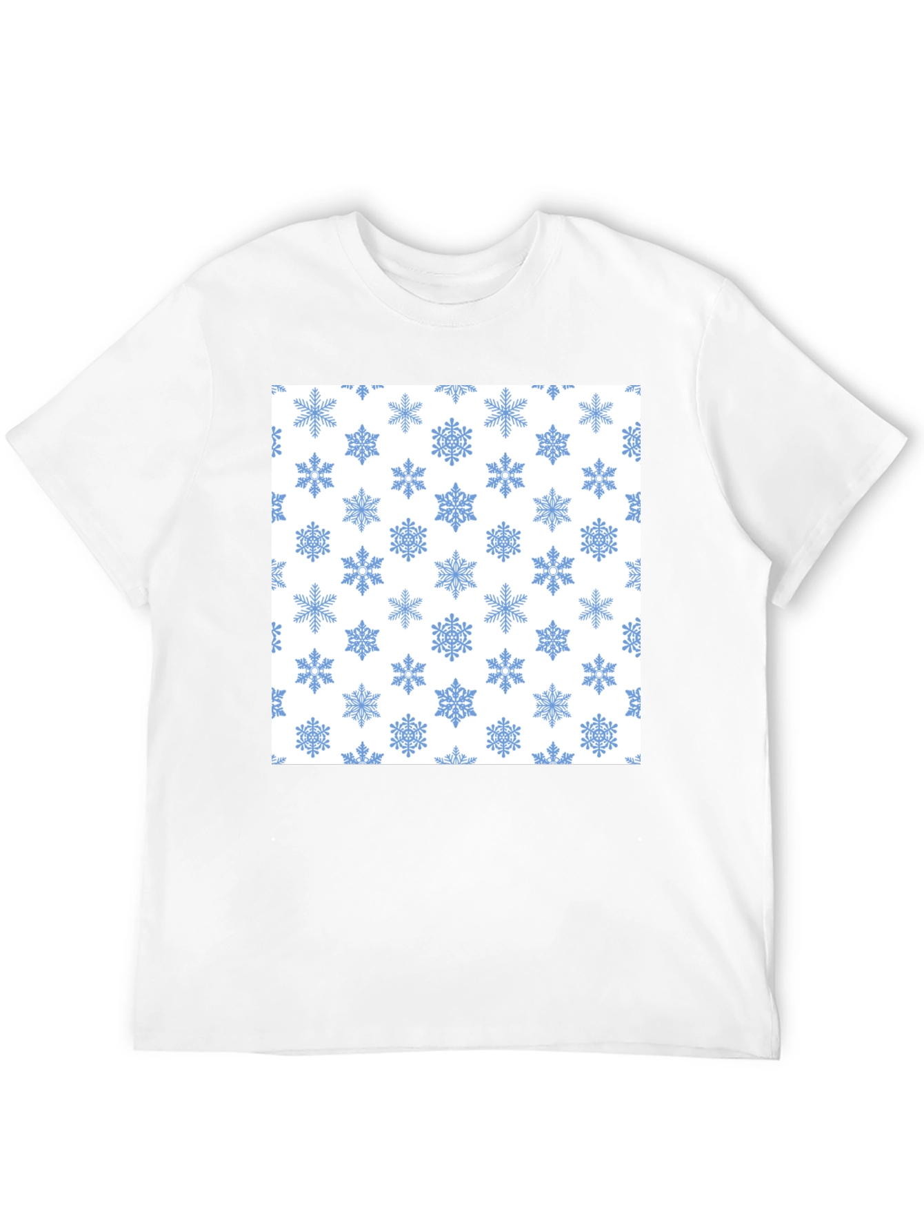 Black Snowflake Pattern Tee - Winter Holiday Style view 12
