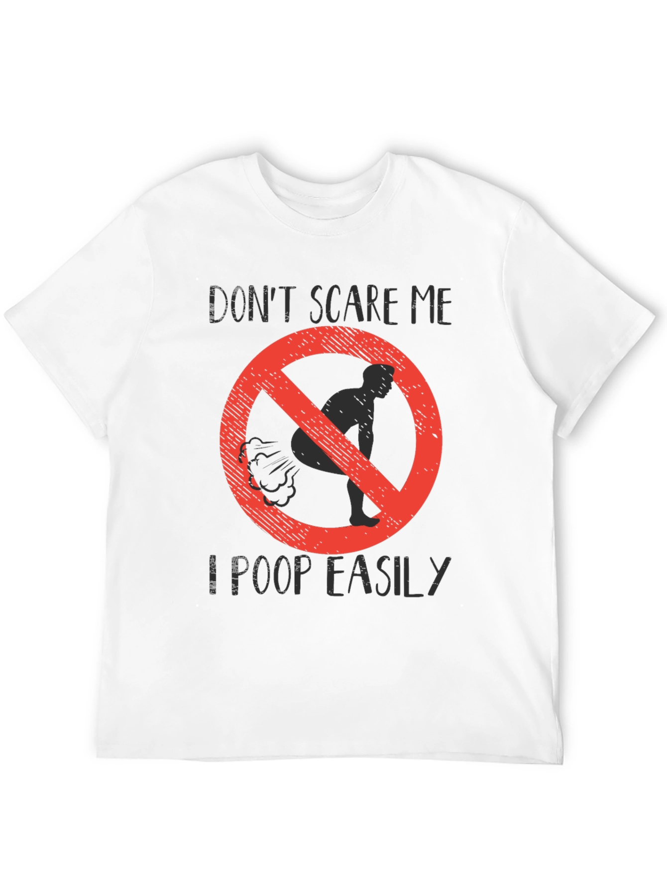 Black Funny "Don't Scare Me" Poop Graphic Tee view 12