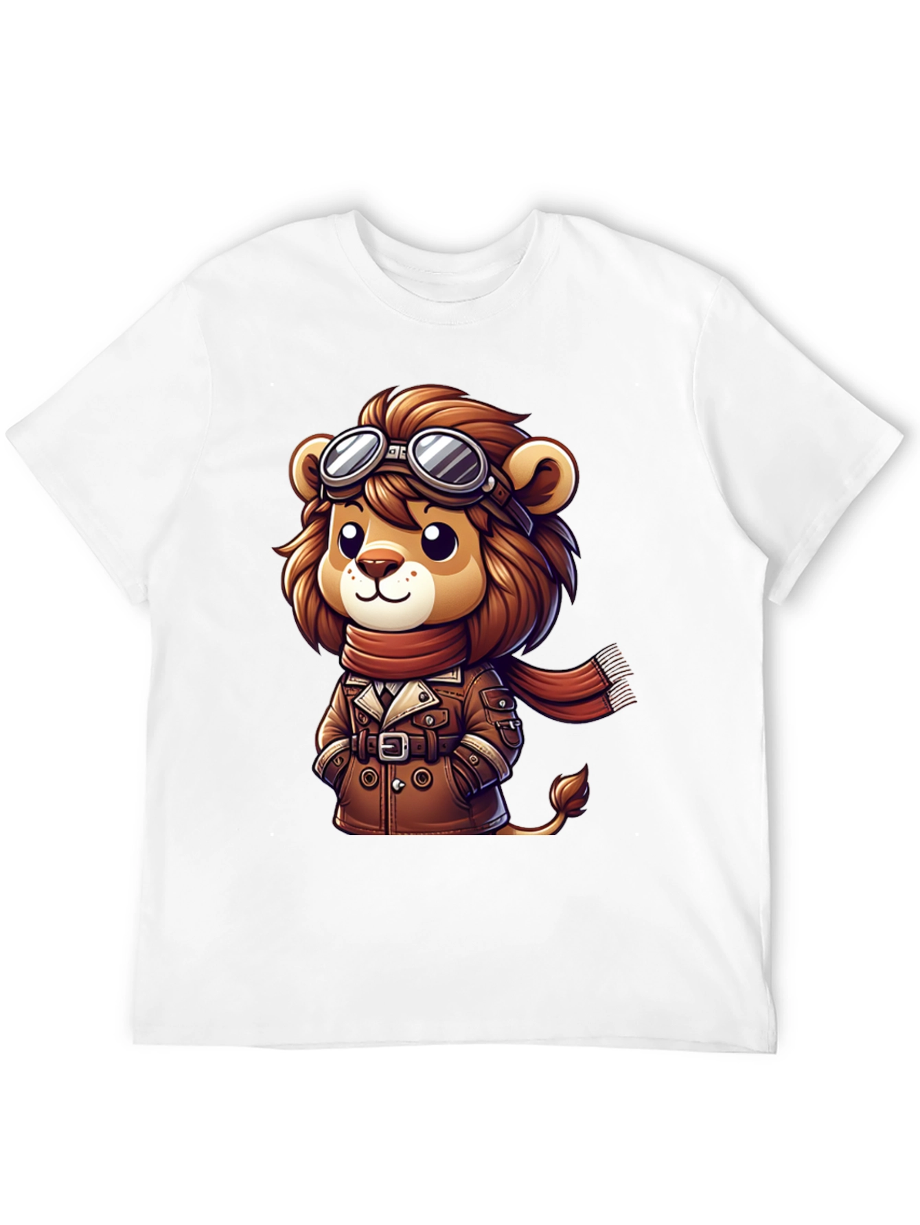 Black Lion Aviator Graphic Tee - Cartoon Style view 12