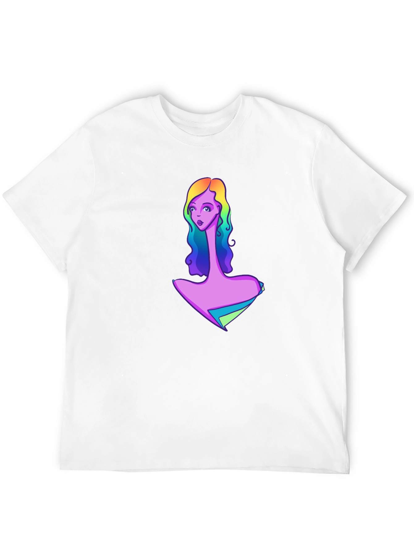 Black Rainbow Girl Graphic Black T-Shirt view 12