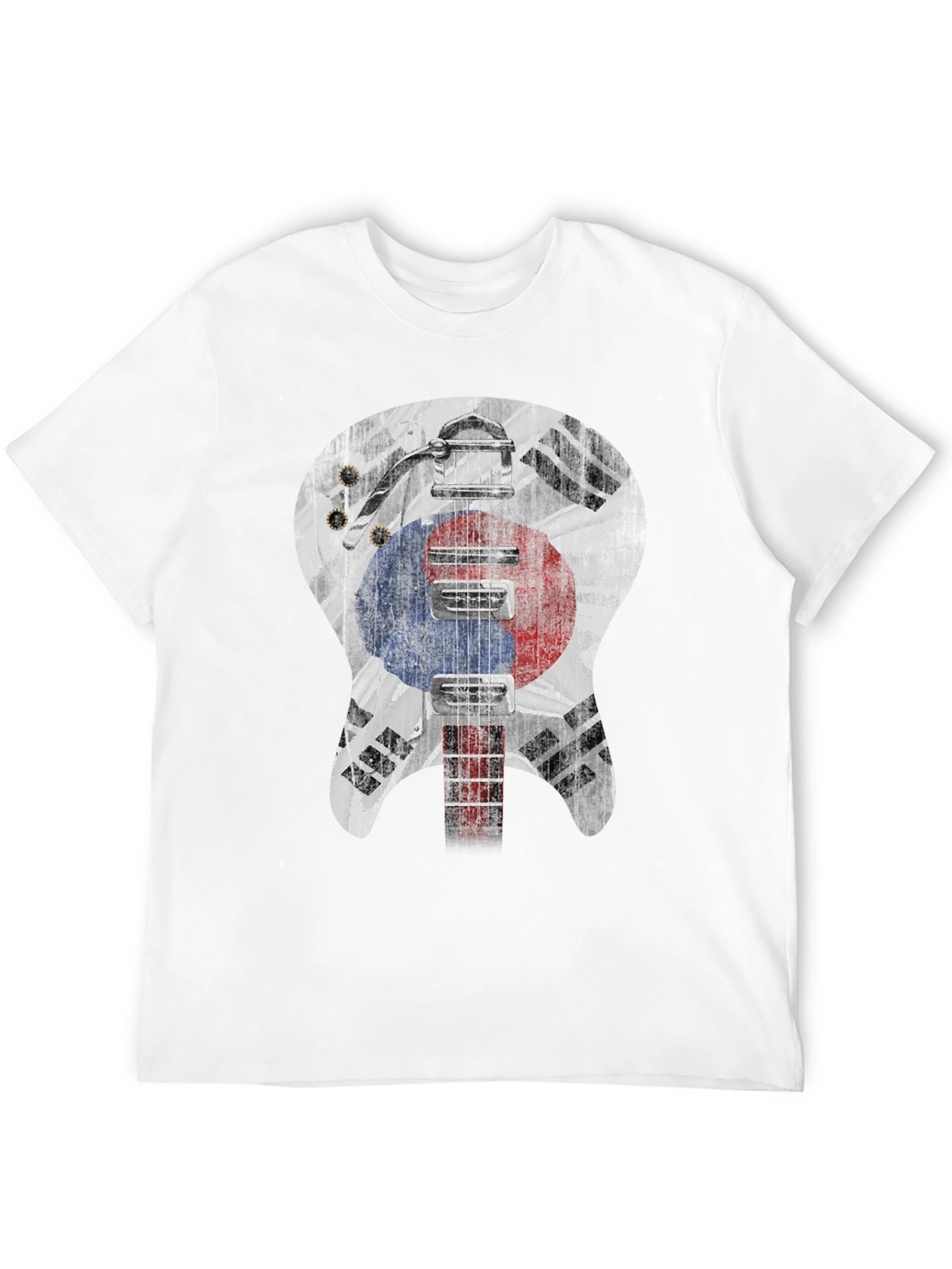 Black Korea Guitar Flag T-Shirt view 12