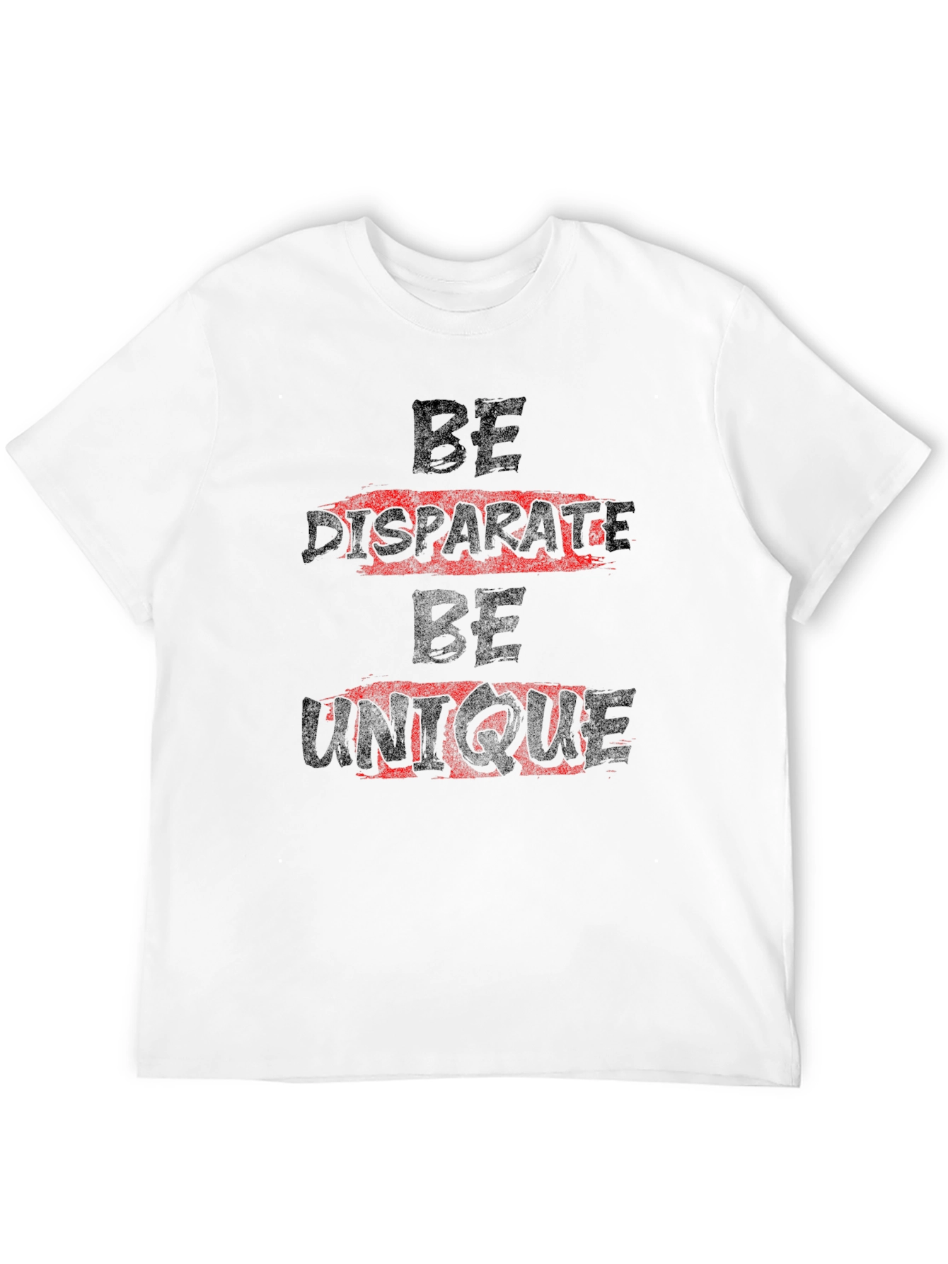Black Be Disparate Be Unique Graphic Tee view 12