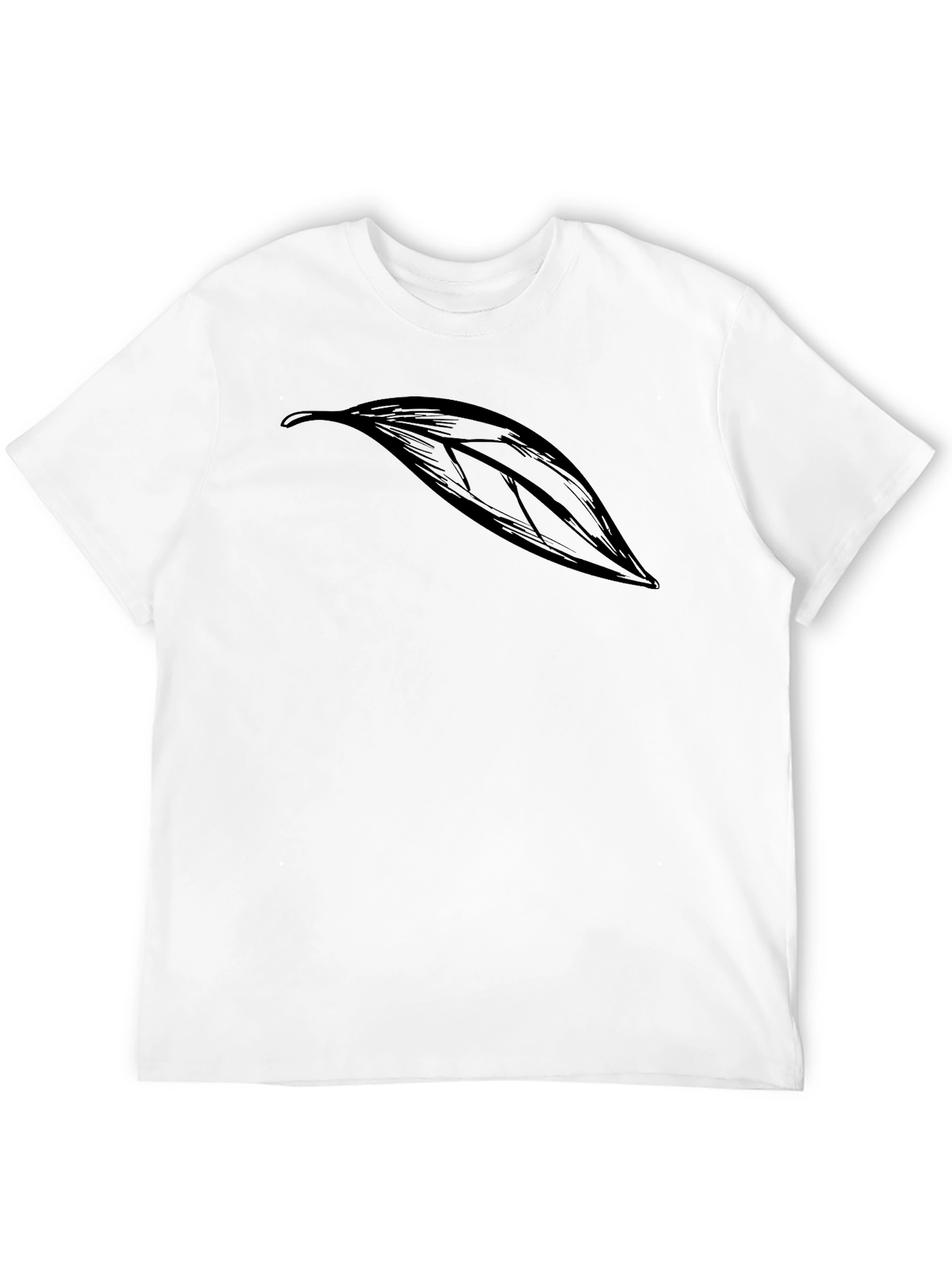 Black Men's Black Leaf Graphic Tee - Casual Style view 12