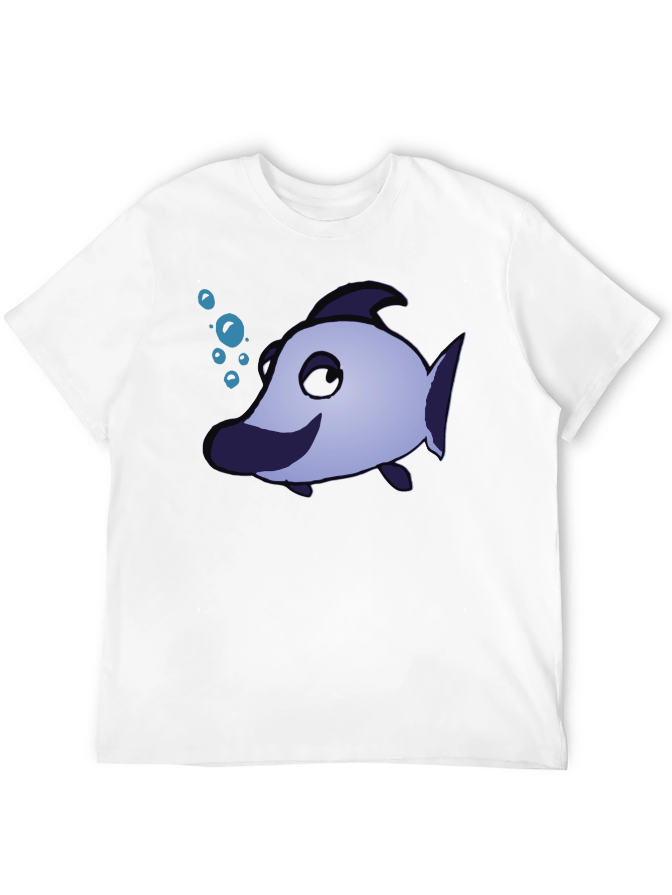 Black Funny Cartoon Fish T-Shirt view 12