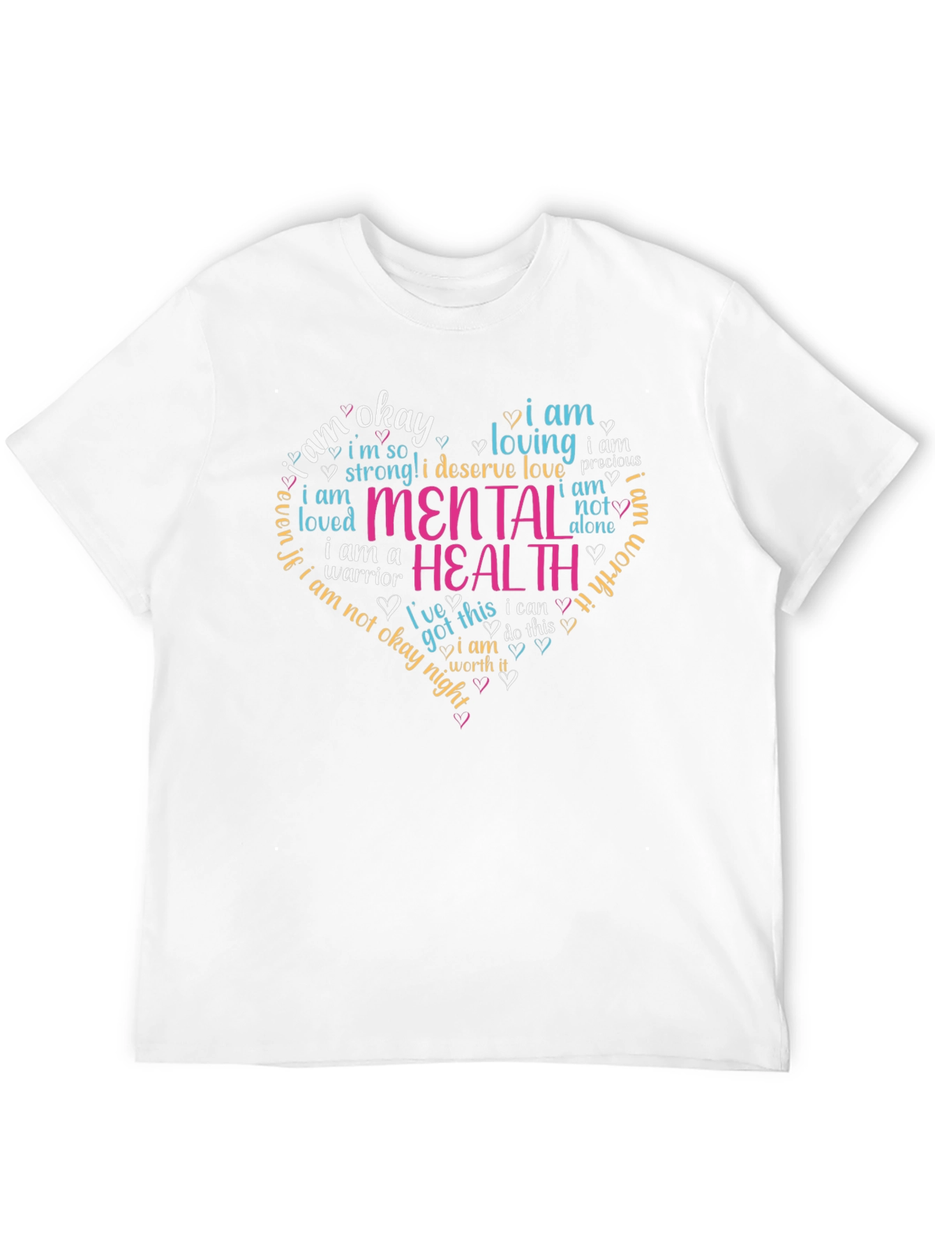 Black Mental Health Awareness Heart T-Shirt - Black view 12