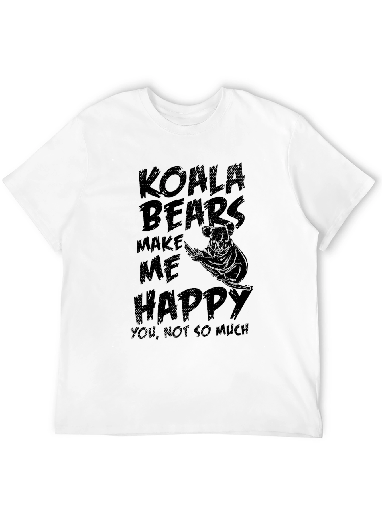 Black Koala Bears Make Me Happy Graphic T-Shirt view 12